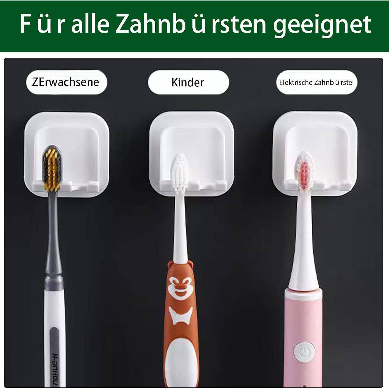 Zahnbürstenhalter, 2 Stück Selbstklebend Zahnbürsten Halter, Zahnbürstenhalter Wand Zahnputzbecherhalter Ohne Bohren, Toothbrush Holder, Zahnbürs