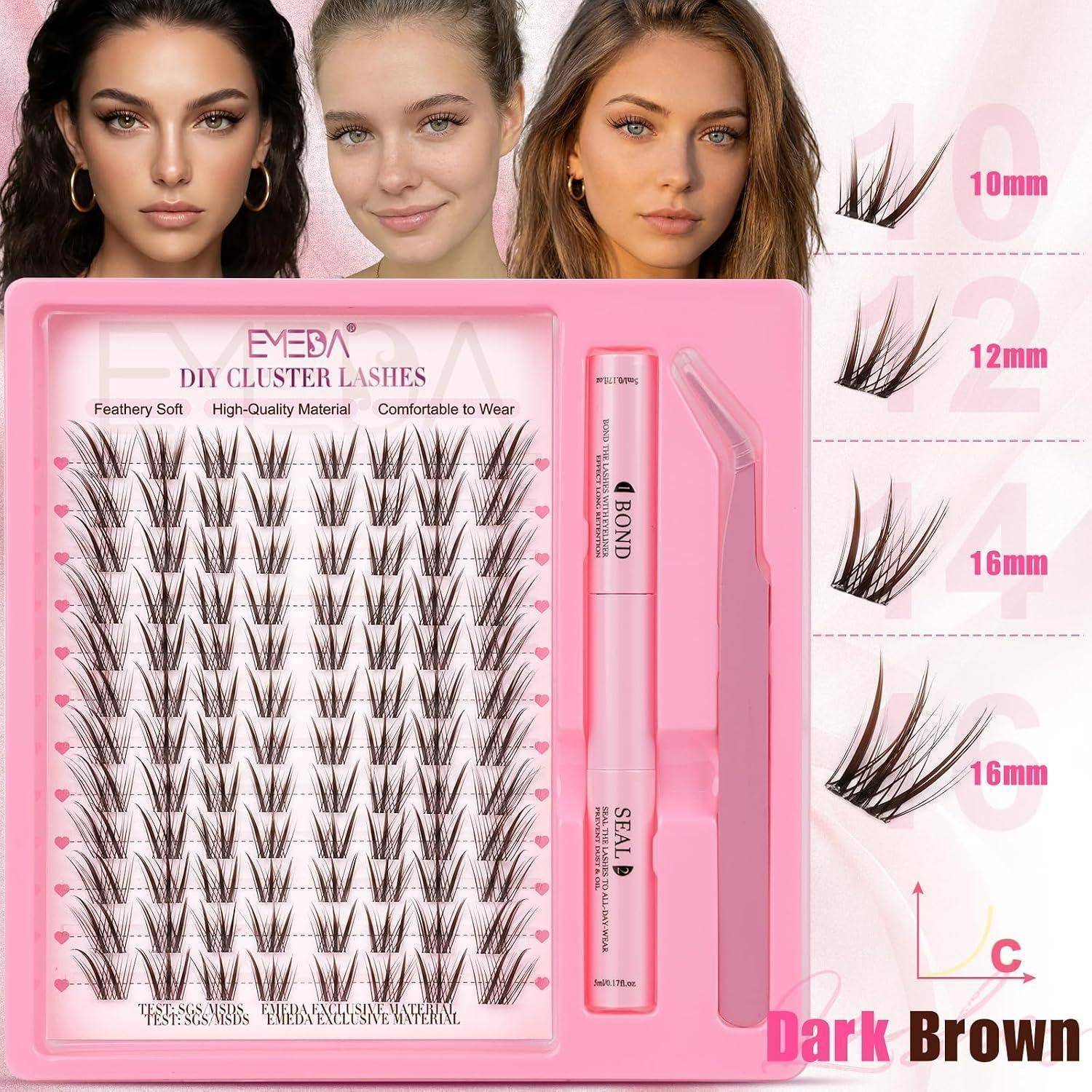 Set mit rosa Wimpernverlängerungen mit 