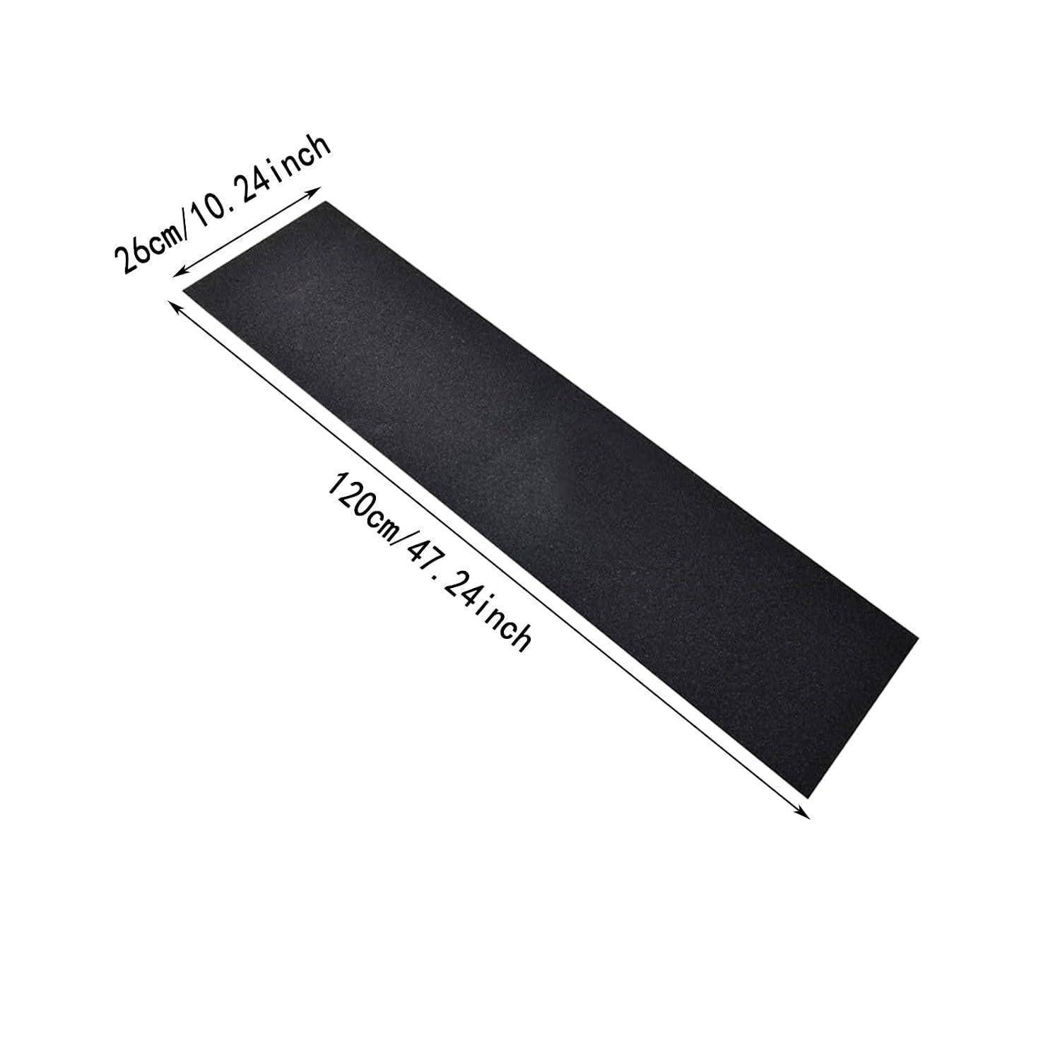 Schwarze rechteckige Matte, diagonal dargestellt, mit beschrifteten Abmessungen von 120 cm (47,24 Zoll) Länge und 26 cm (10,24 Zoll) Breite.