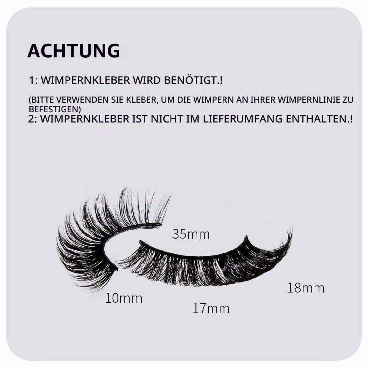 Wimpern Natürliche 7 Paare 3D Künstliche Wimpern Russian Strip Falsche Wimpern Faux Mink (Russian-R02)