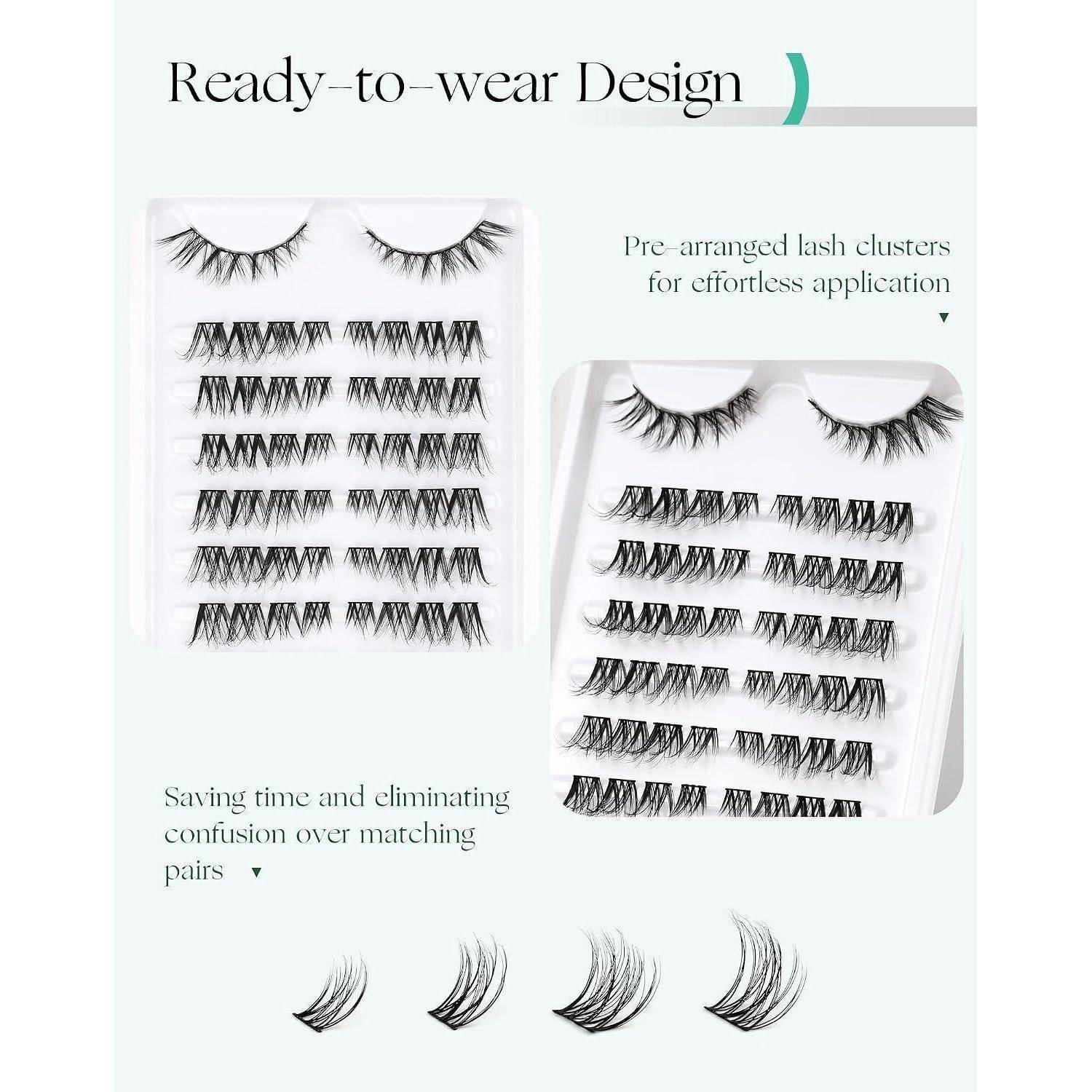 Wimpern Cat Eye Extensions Cluster Lashes Einzelne Wimper Natürliche Künstliche-wimpern Wispy 3D-Falsche Lashes Einzelne C24(9-13MM) C24-(9-13mm)