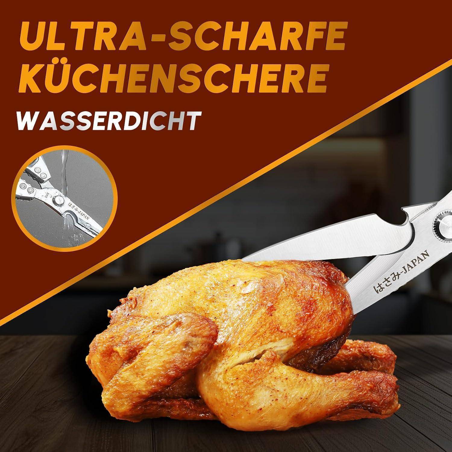 Dream Reach Küchenschere Set,Scharf Hochleistungs Geflügelschere | Scharfe Klinge, Spülmaschinenfest, 2 Stück, für Küche, Fleisch, Geflügel, Fi