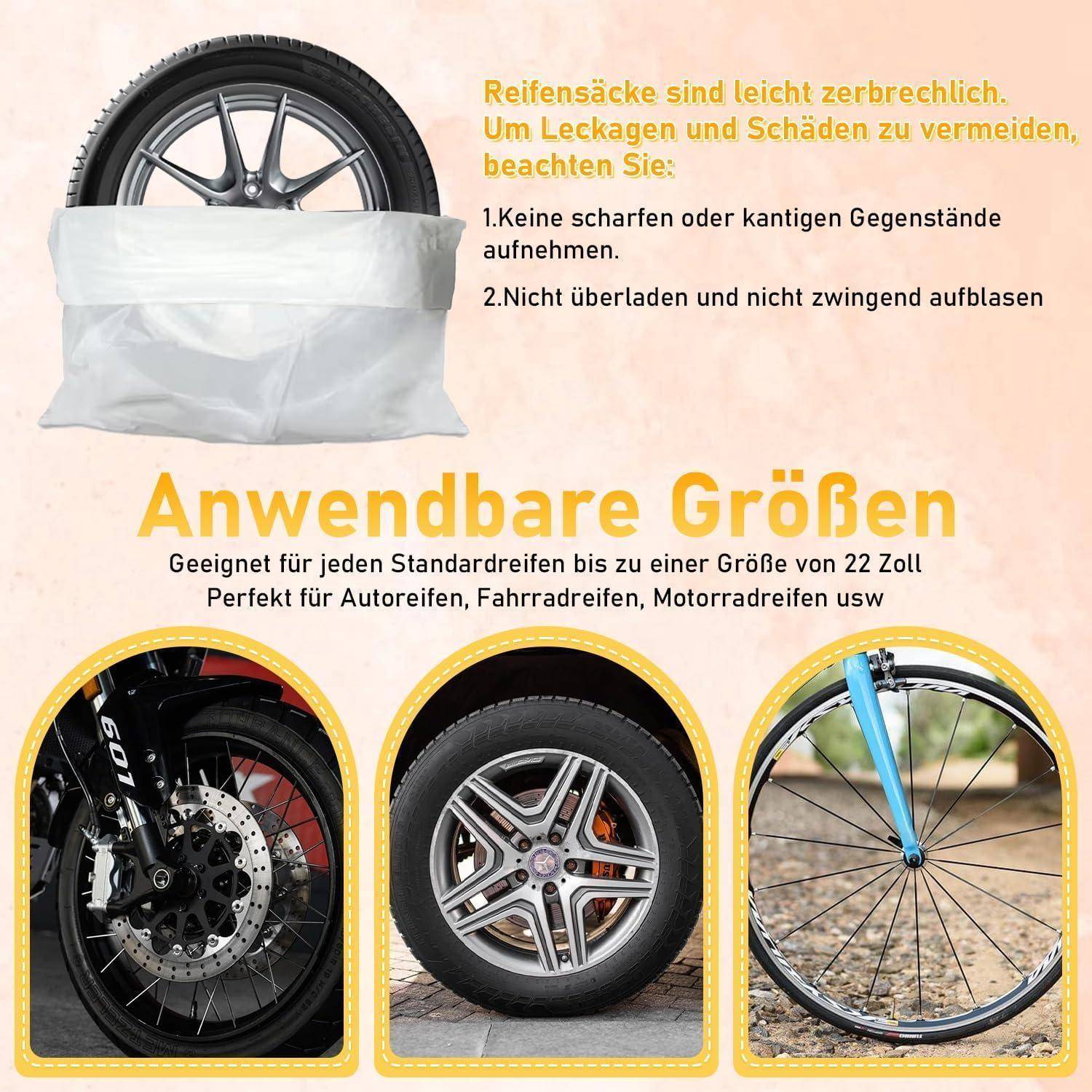 Reifensäcke 4er Set,Reifentüten bis 22 Zoll,Reifensack Schützen Verschleiß und Ihren Kofferraum vor Schmutz,Reifen Tüten für den Reifenwechsel,T