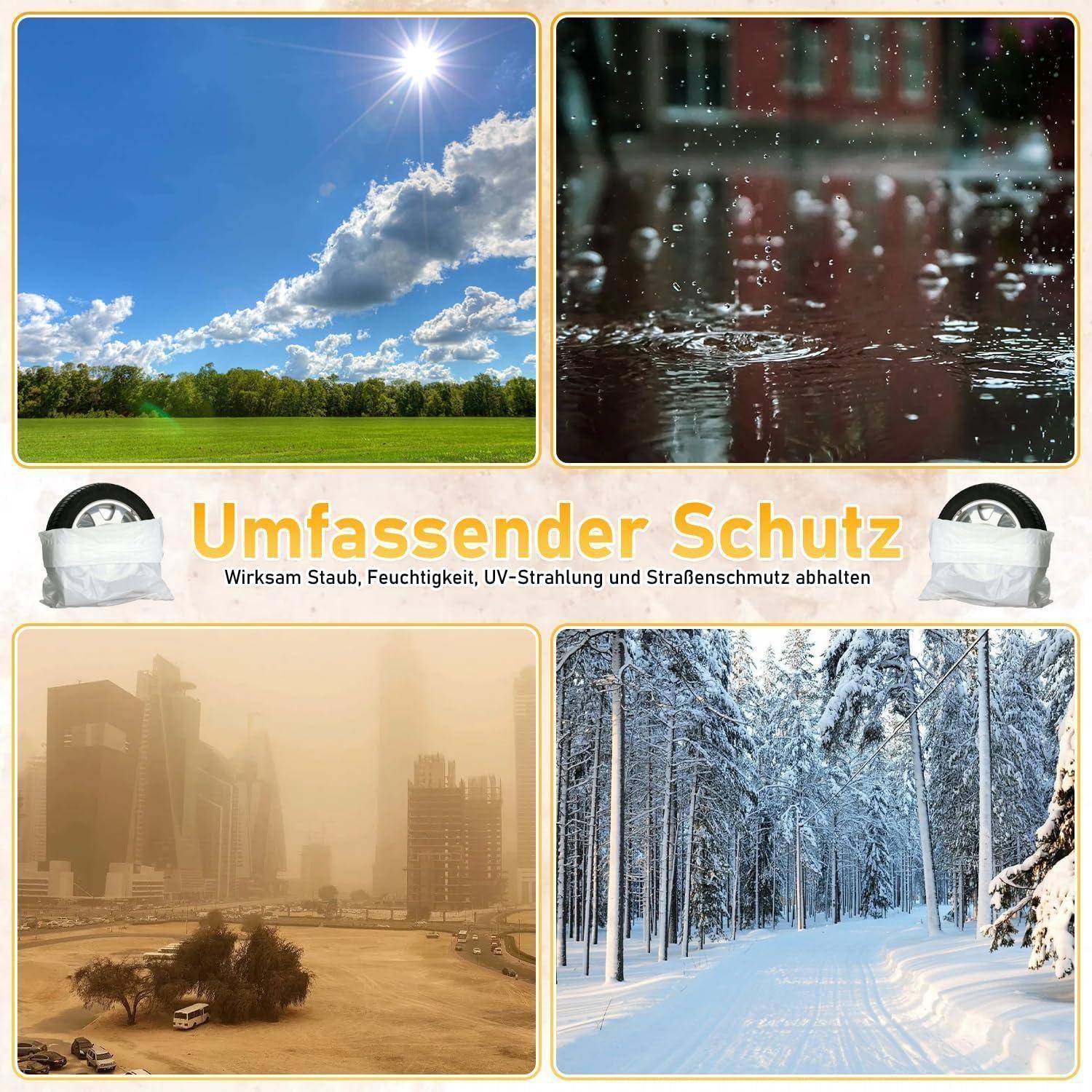 Reifensäcke 4er Set,Reifentüten bis 22 Zoll,Reifensack Schützen Verschleiß und Ihren Kofferraum vor Schmutz,Reifen Tüten für den Reifenwechsel,T
