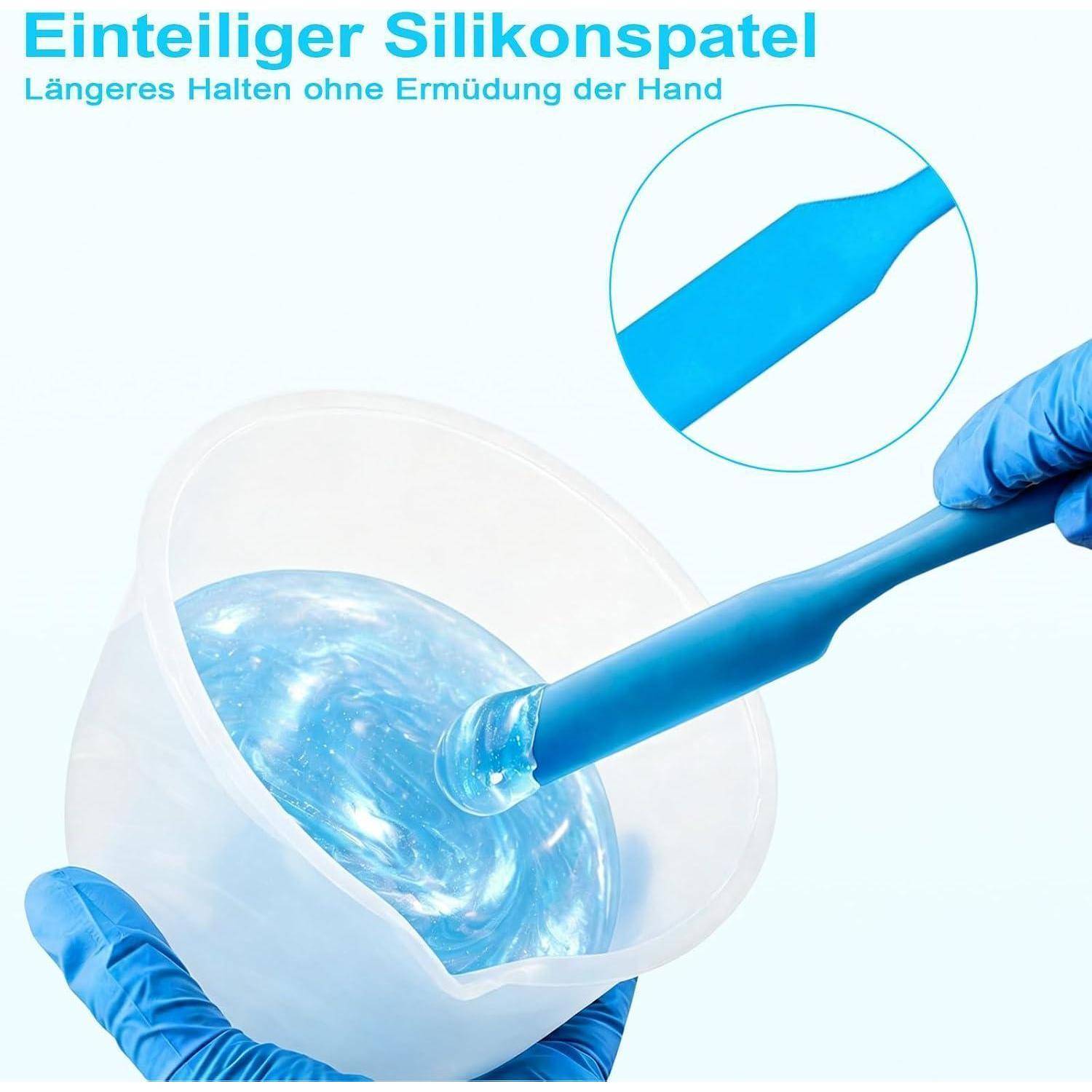 35 Stück Silikon Messbecher Epoxidharz, 1000/600/250/100ml Silikonbecher zum Gießen, Gießformen mit Rührstäbchen, Silikonspatel, Bürsten, Pipett