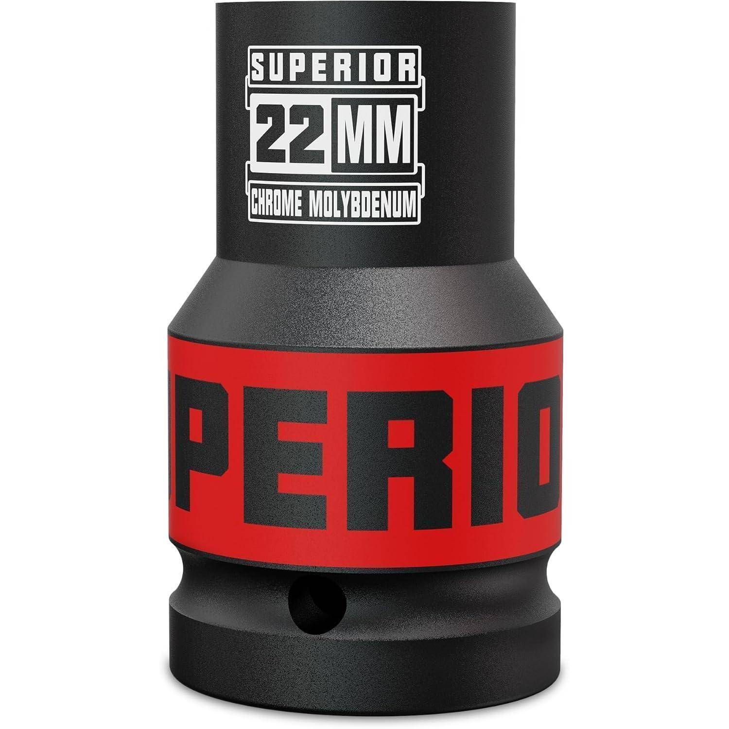 Schwarze 22-mm-Steckdose aus Chrommolybdän mit rotem 