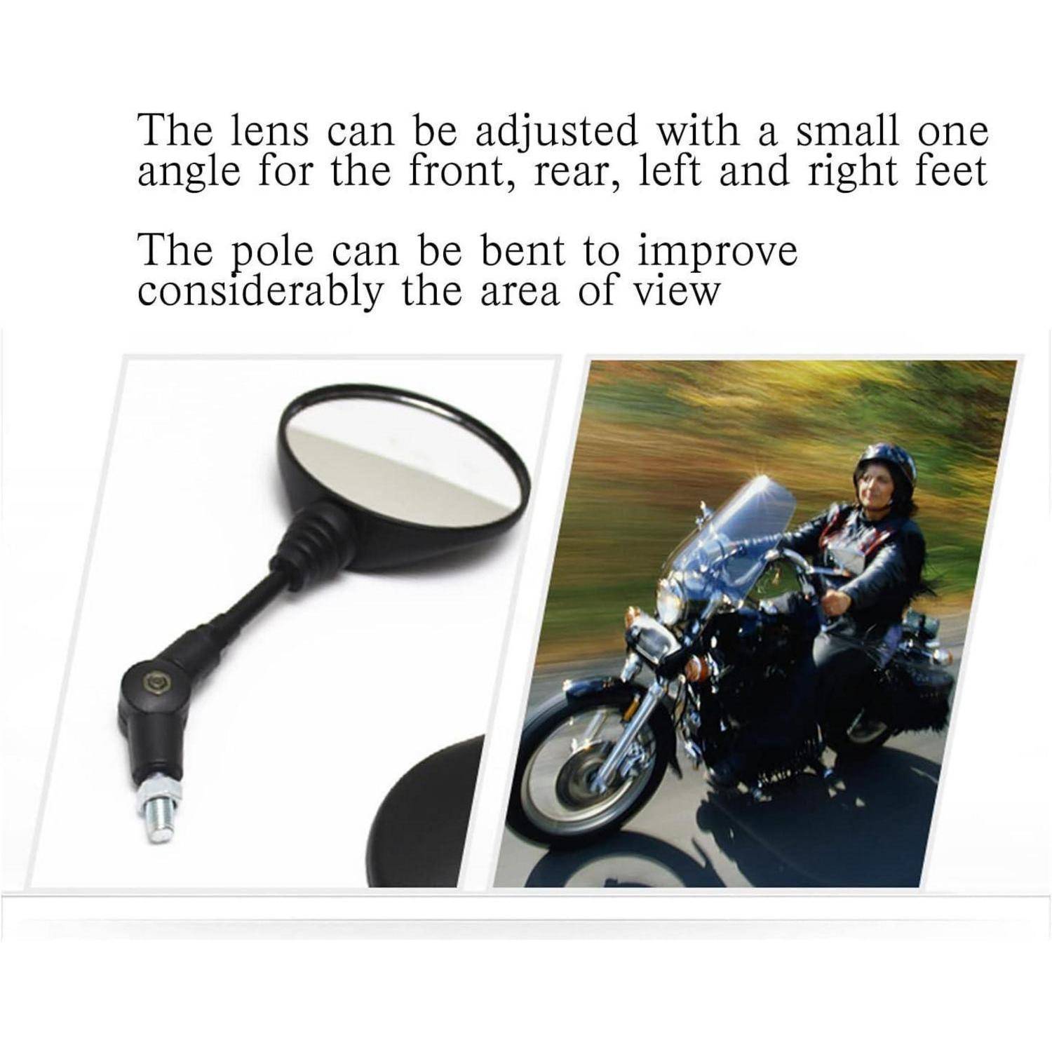 motorrad spiegel,1 Paar 7/8" 22mm universale lenkerendenspiegel, Rund klappbar mit Zubehör Universal-Motorradspiegel zum Nachrüsten für Motorräder
