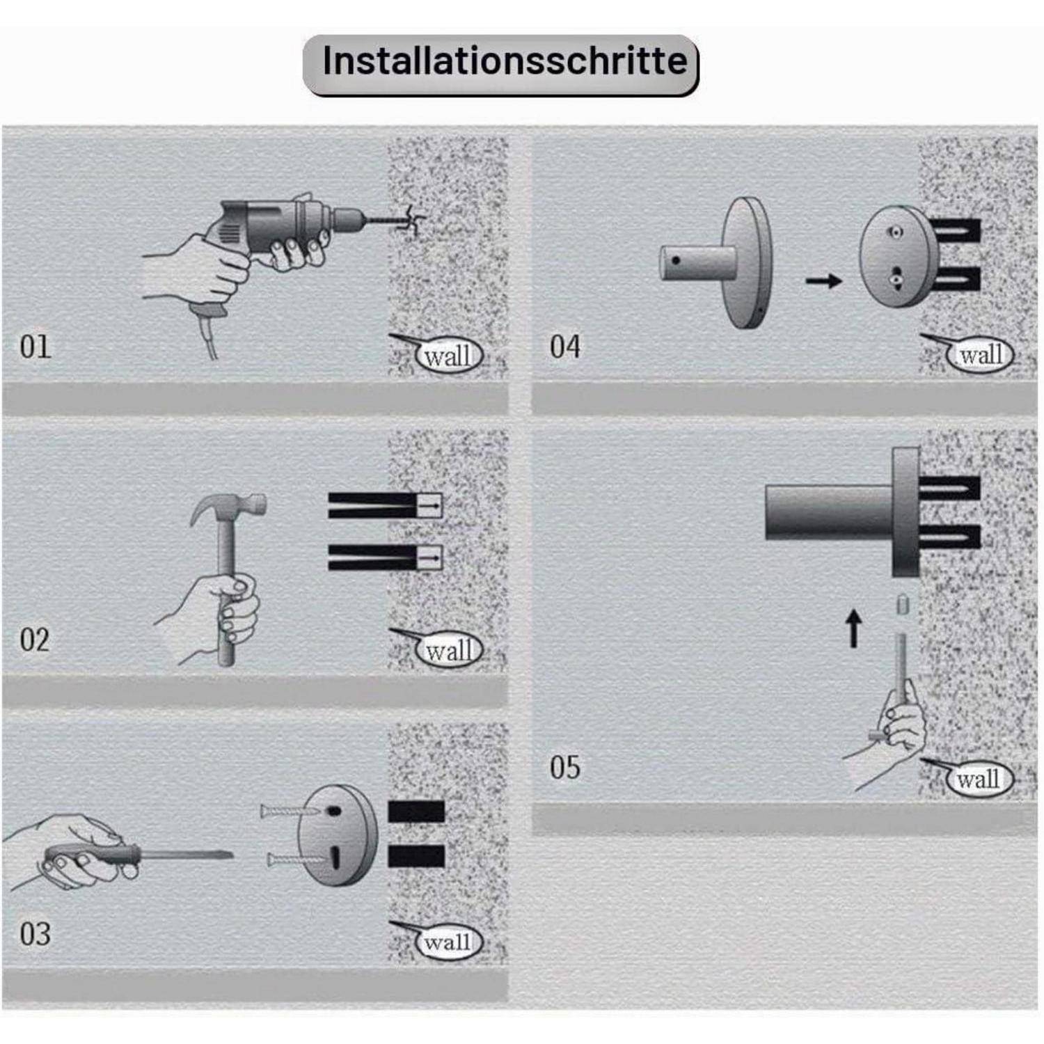 Becherhalter Bad 304 Edelstahl ZahnbüRstenhalter Wand Doppelt Zahnputzbecher Halter, Gebürstet