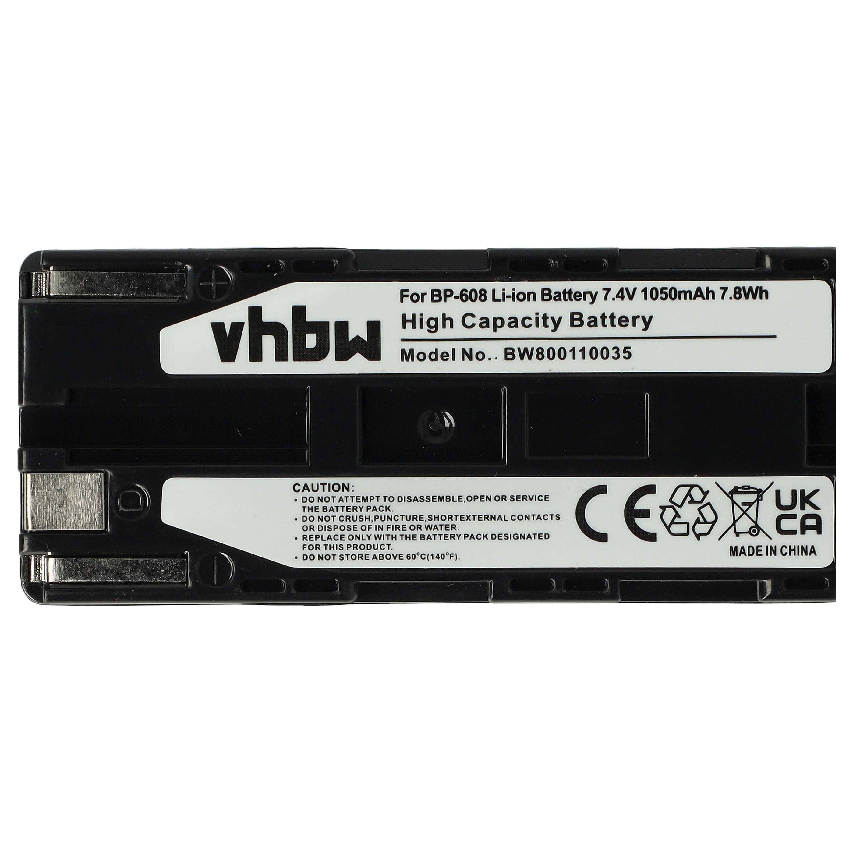 Schwarzes vhbw BP-608 Lithium-Ionen-Akkupack mit Kennzeichnung „High Capacity Battery
