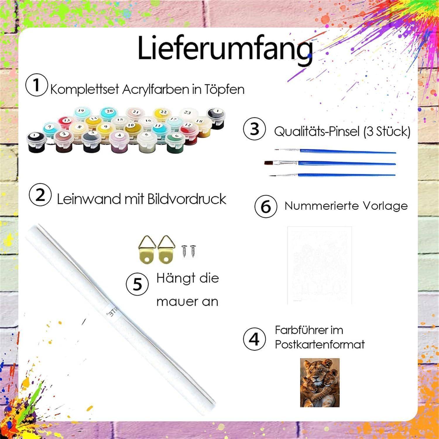 Generisch Malen Nach Zahlen Erwachsene,Paint by Numbers Adult,Cheerful Painting,Diy Handgemalt Kreativ Bastelset für Geschenk Heimdekoration (Mother