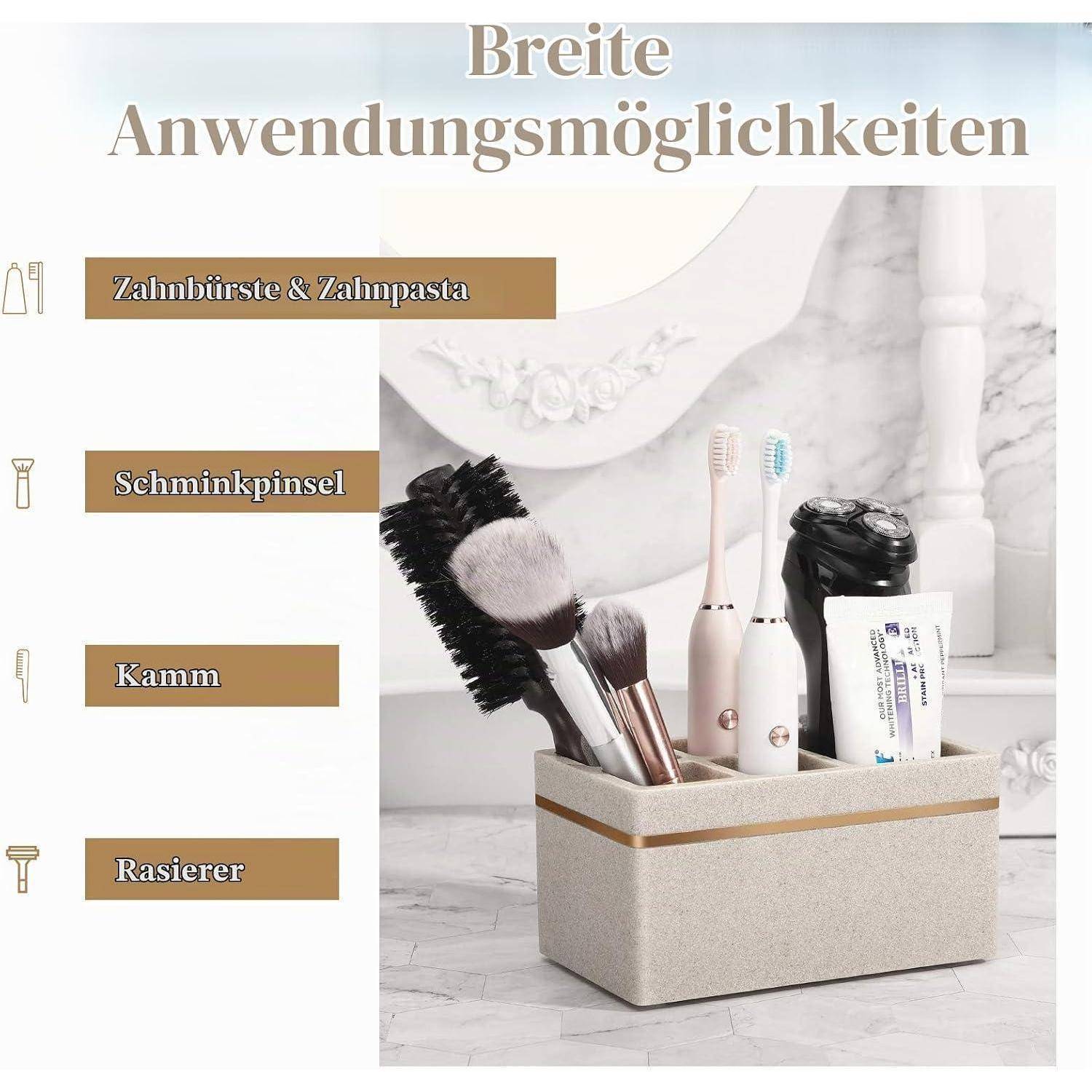 Shinowa Zahnbürstenhalter, 5 Fächer Elektrischer Zahnbürstenhalter mit Abflussloch Zahnbürstenständer Harz Zahnbürsten Halterung Badezimmer Zahn
