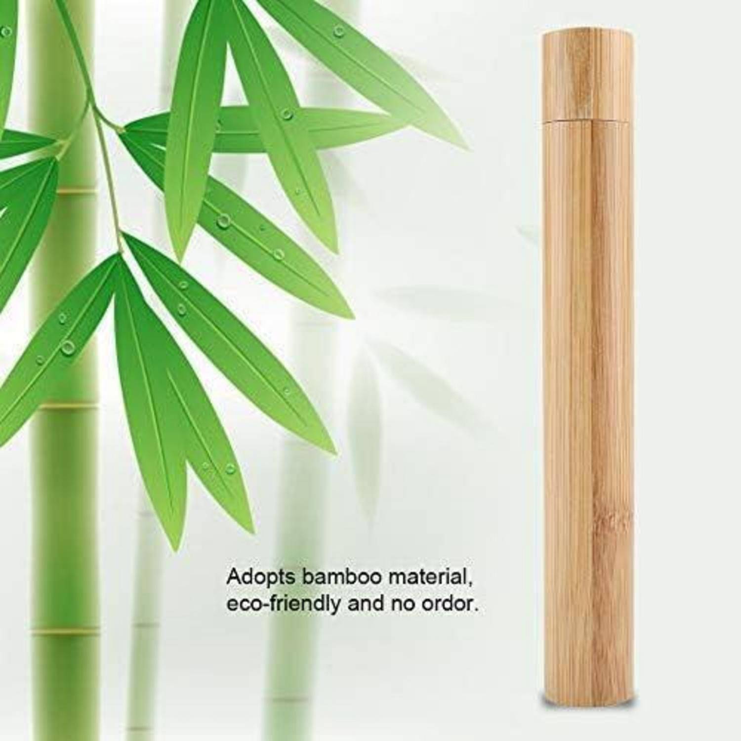 Bamboo-Lufterfrischer-Stab mit grünen Bambusblättern und Text: „Verwendet Bambousmaterial, umweltfreundlich und geruchlos.