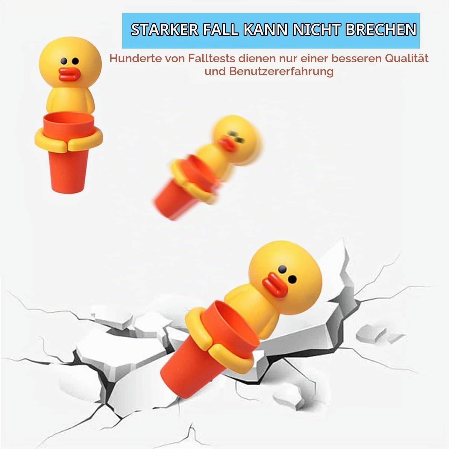 Plakat mit einer Spielfigur, die auf den Boden aufschlägt, mit der Betonung auf Deutsch 
