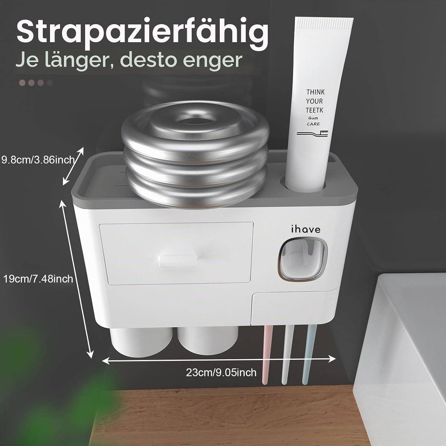 Produktanzeige mit einem weißen Arbeitsplattenorganizer mit der Bezeichnung 