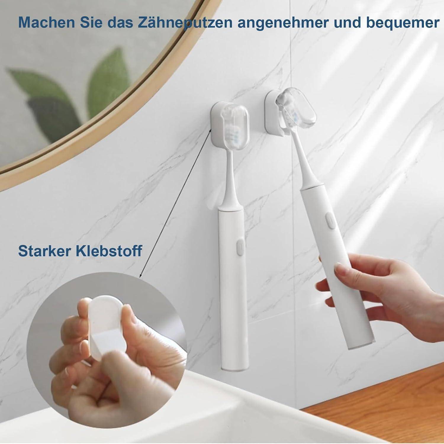GIONAR 4 Stück Zahnbürstenhalter, Toothbrush Holder, Zahnbürstenhalter Wand, Zahnbürstenhalter Elektrische Zahnbürste, Wand Zahnbürstenhalter mi