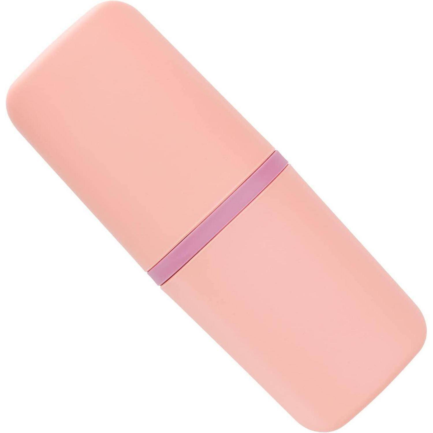 Rosa zylindrisches Gehäuse mit einem violetten Band in der Mitte, auf weißem Hintergrund dargestellt.
