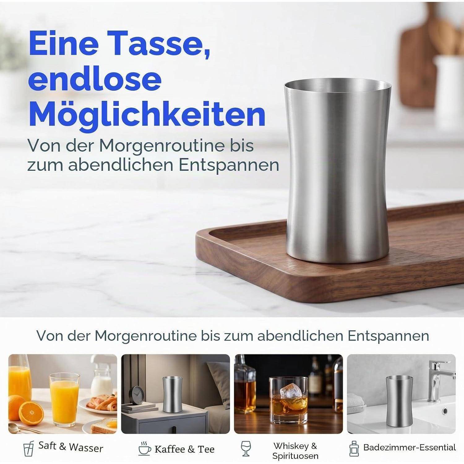 Amosfun Edelstahl Zahnputzbecher 4 Zoll Kompakter Mundspülbecher Mit Schlanker Taille Für Badezimmer Und Reise Ohne Bohren