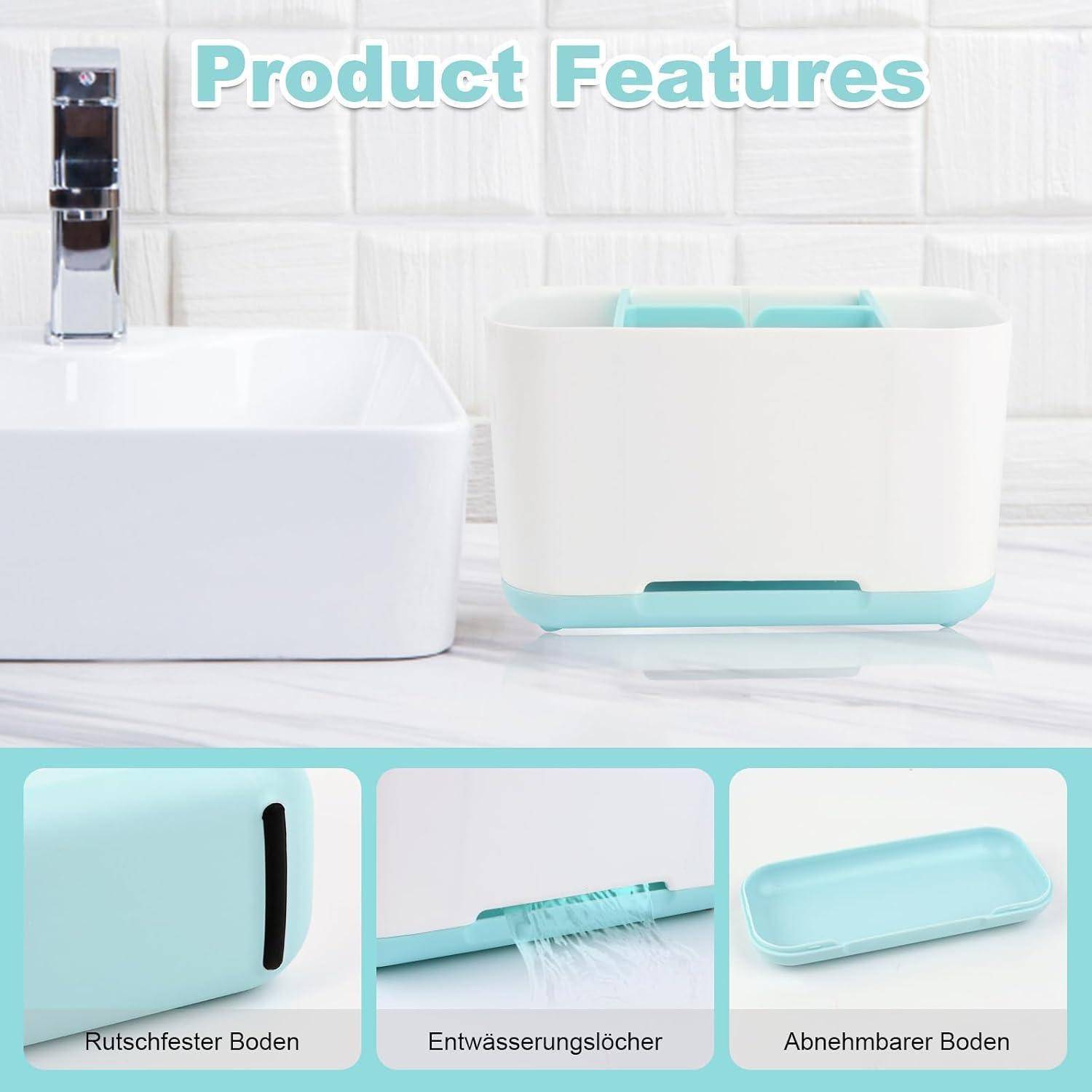 Kunststoff Zahnbürstenhalter, Zahnputzbecher, Abnehmbarer Zahnbürstenhalter Badezimmer Elektrischer Zahnbürstenhalter Zahnbürsten Organizer,Toothb