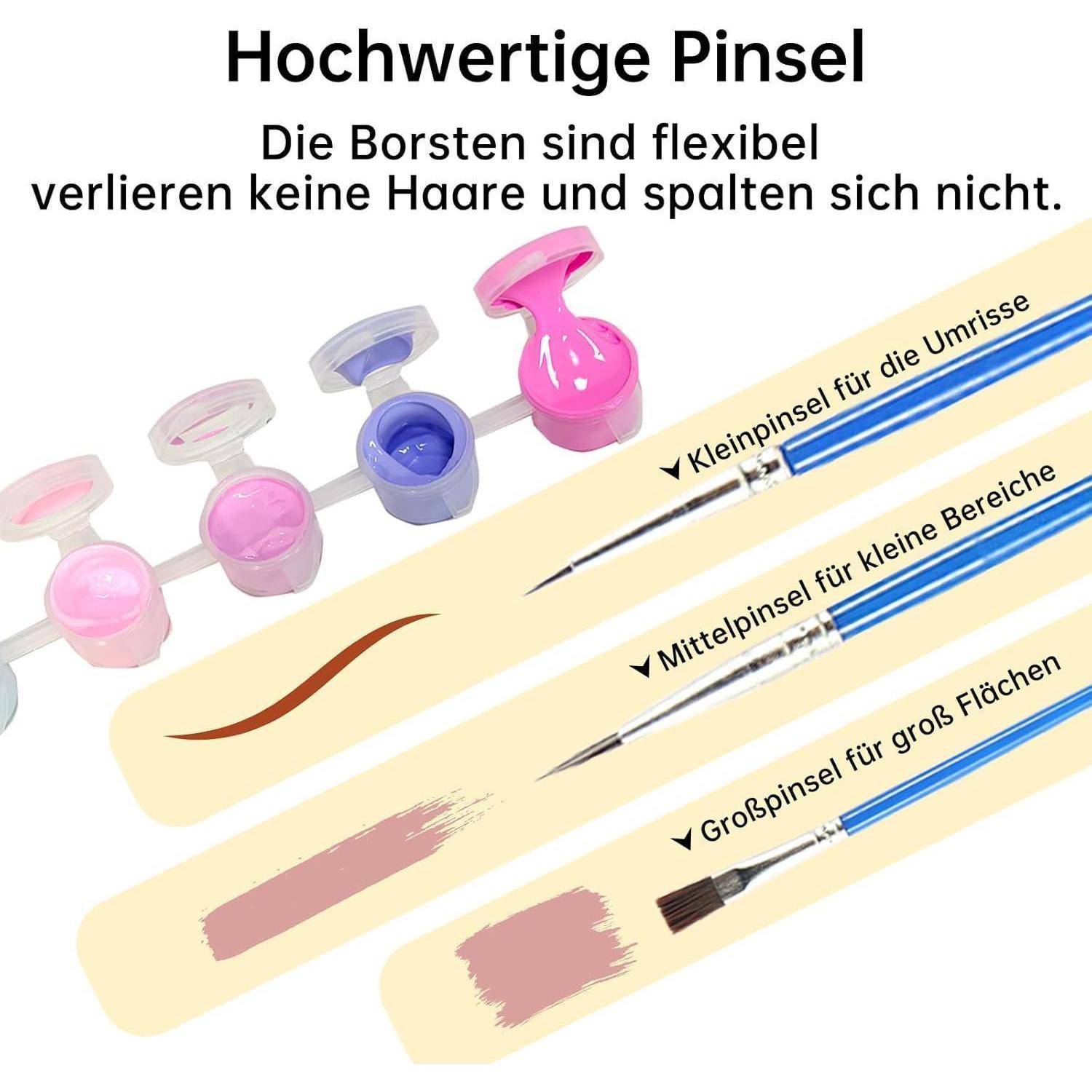 Nilnewuh Einhorn Malen Nach Zahlen für Kinder ab 6 Jahre, Junior und Erwachsene Anfänger, 40x50cm Großes DIY Gemälde Bastelset mit Leinwand Pinsel