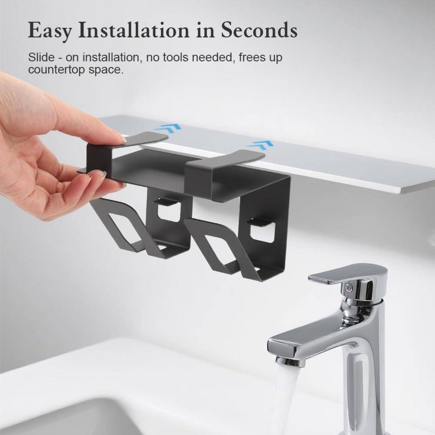 Spiegelschrank-Zahnbürstenhalter für das Badezimmer mit 2/3/4 Schalen & Drainage-Design - Einfache Installation, platzsparend, passend für Bretter
