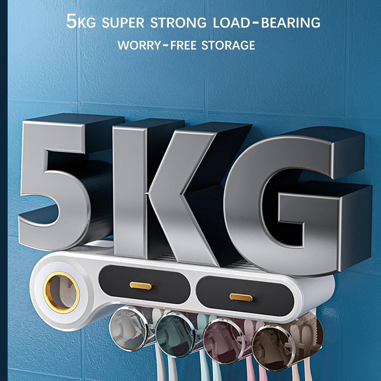 3D-Produktgrafik eines an der Wand montierten Lagerregal, das 5 kg hält, mit großem „5KG