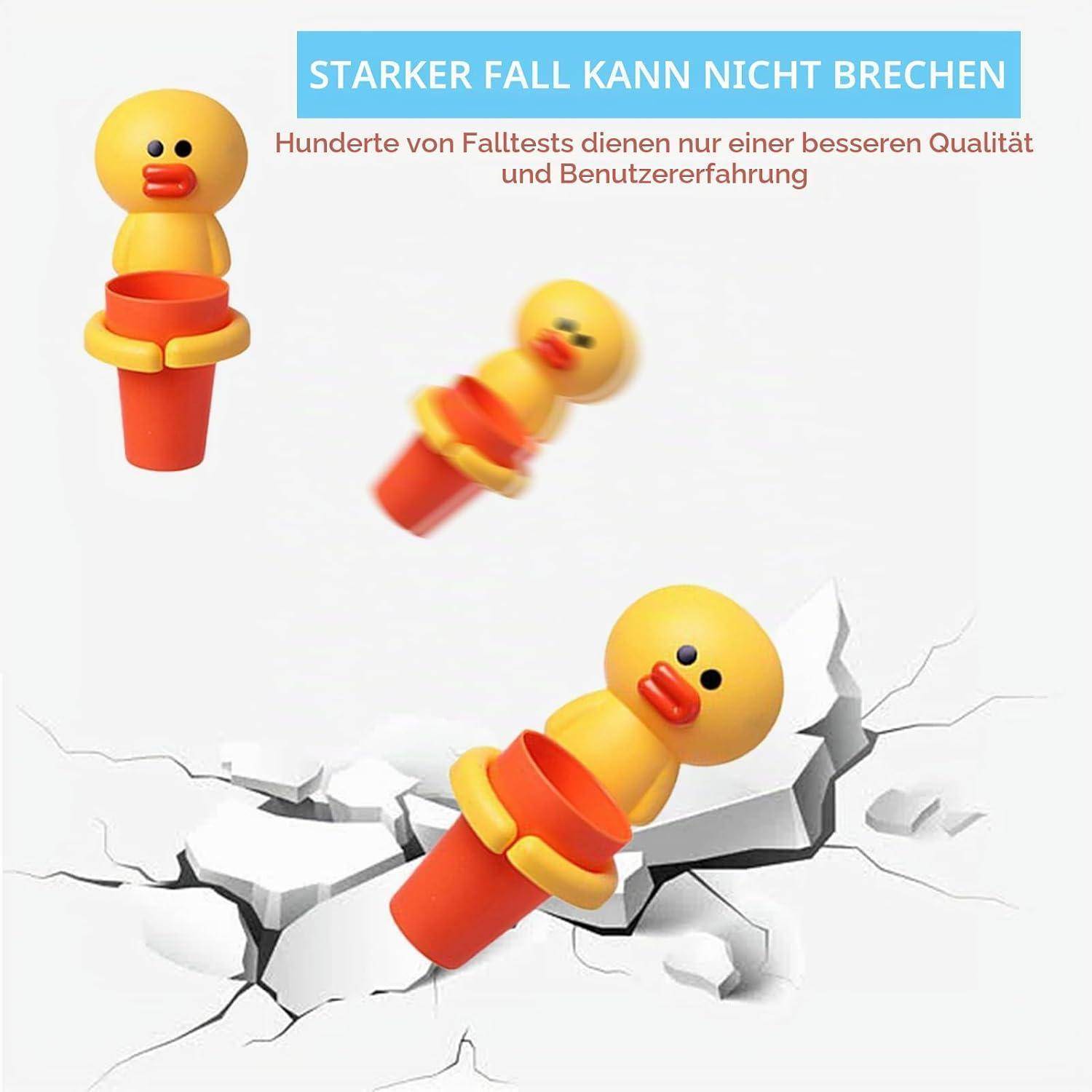 Jauhmui Zahnputzbecher Handtuchhalter Set für Kinder ohne Bohren (Küken)