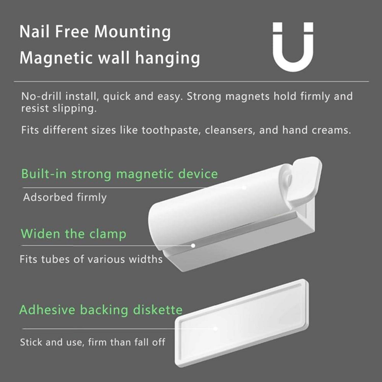 Infografik für „Magnetische Wandhalterung ohne Nägel