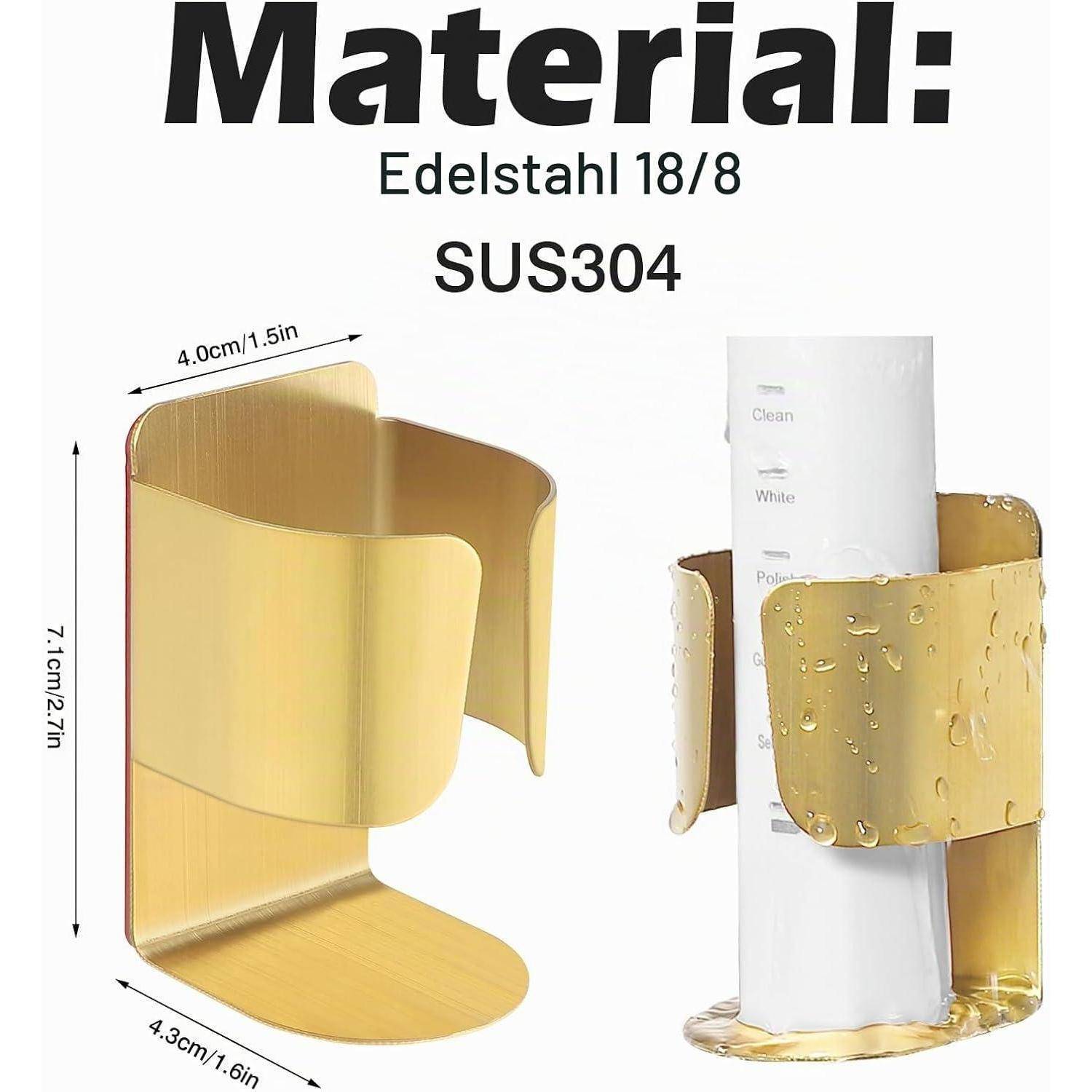 Goldtoniger rostfreier Stahl Wandhalter mit der Aufschrift 
