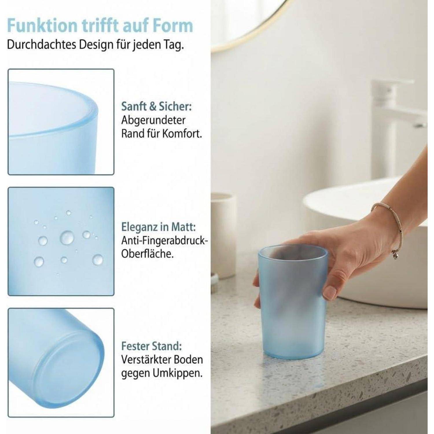 Lurrose Transparenter Zahnputzbecher Aus Kunststoff Wasserbecher Fürs Badezimmer Robuster Gurgelbecher Mit Glattem Rand Vielseitig Als Trinkbecher