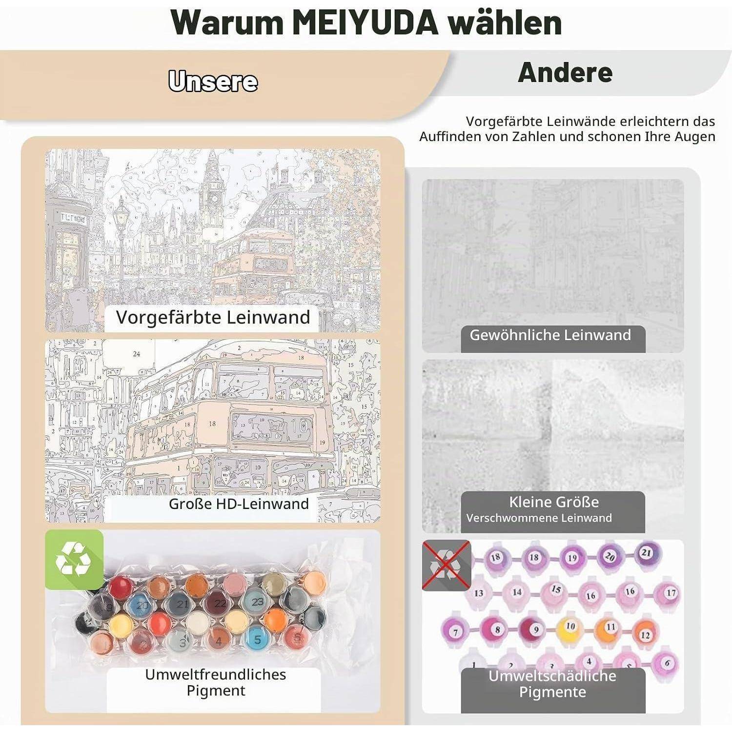Vergleichsgrafik auf Deutsch: „Warum MEIYUDA wählen