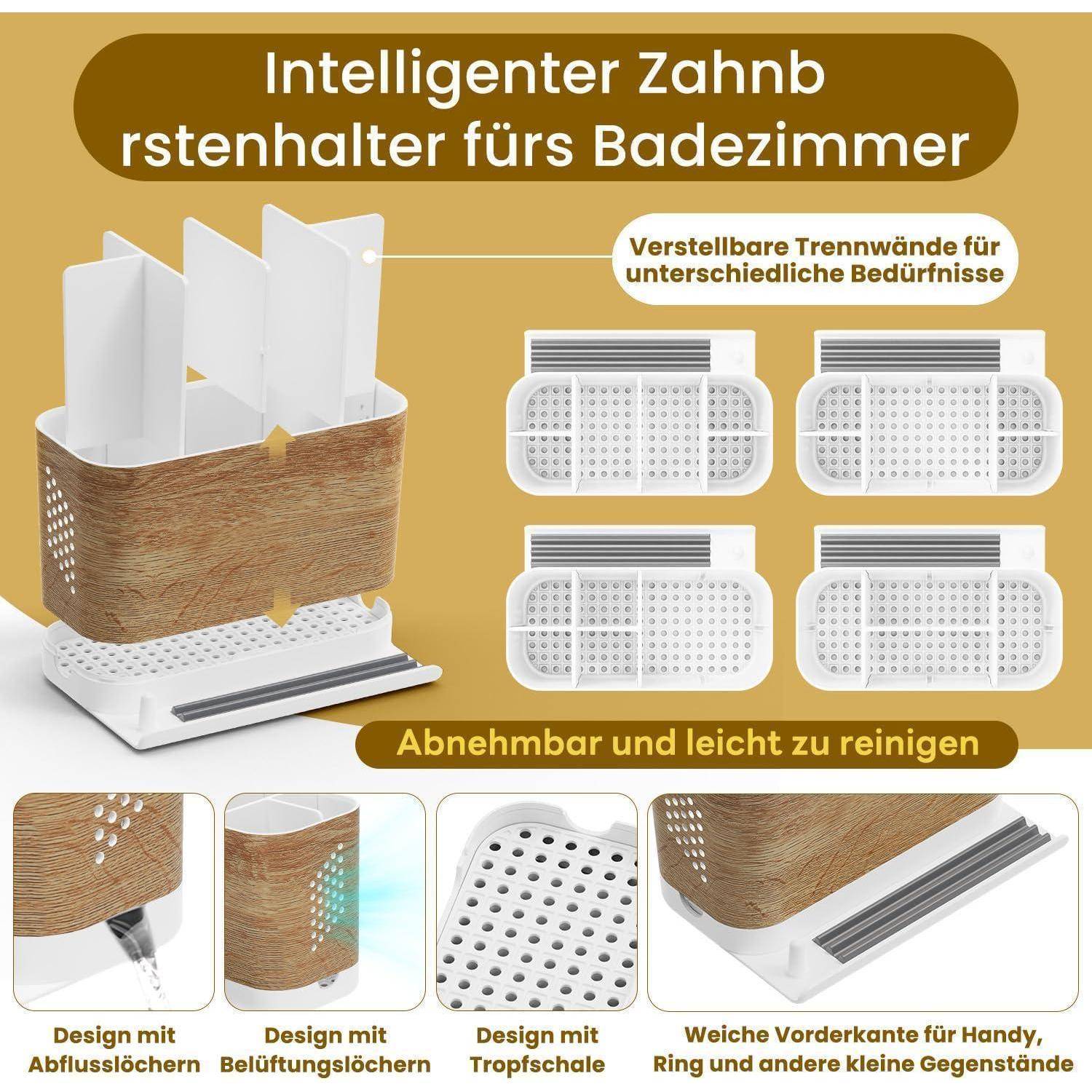 Illustration eines „intelligenten Zahnbürstenhalters fürs Badezimmer