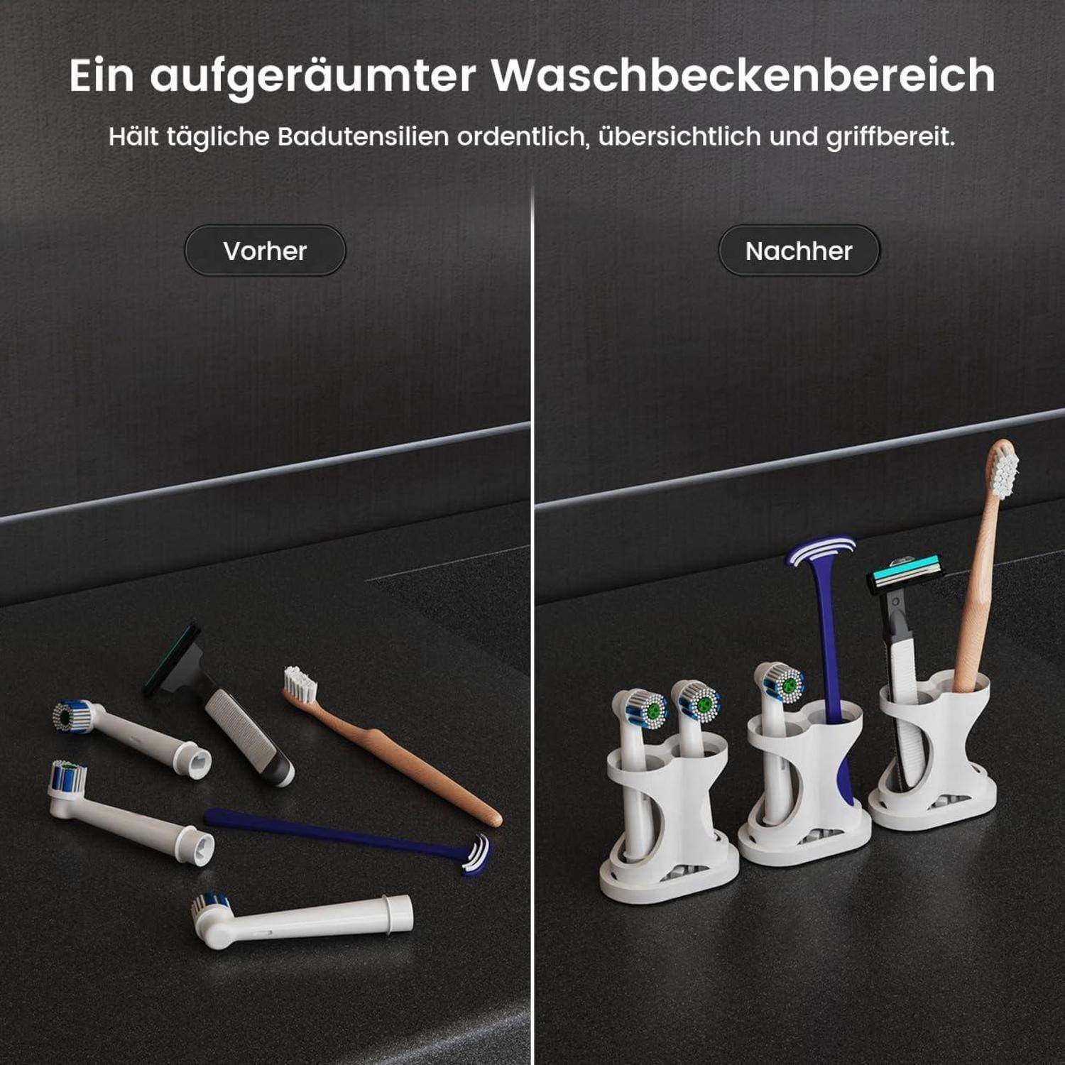 Ein aufgeräumter Waschbeckenbereich.