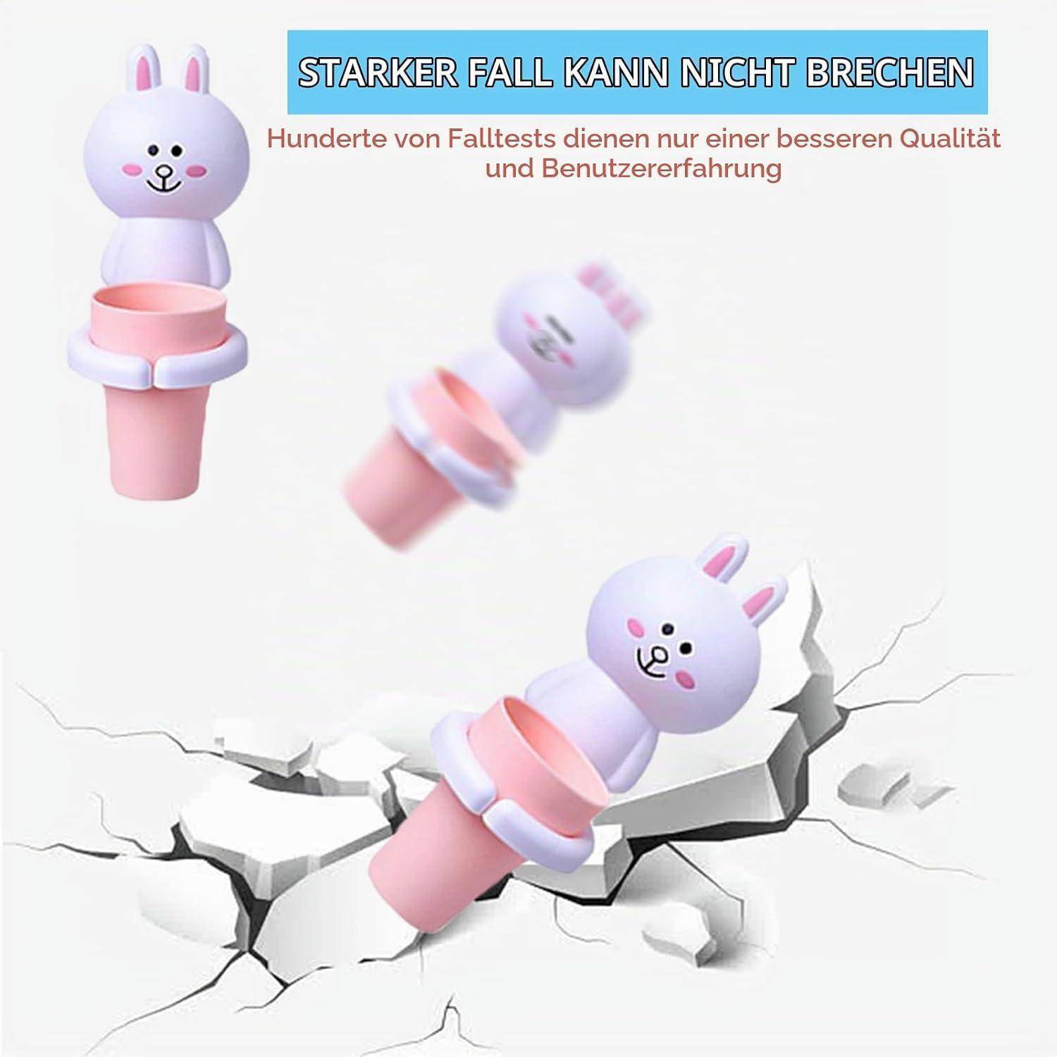 Jauhmui Zahnputzbecher Handtuchhalter Set für Kinder ohne Bohren (Kaninchen)
