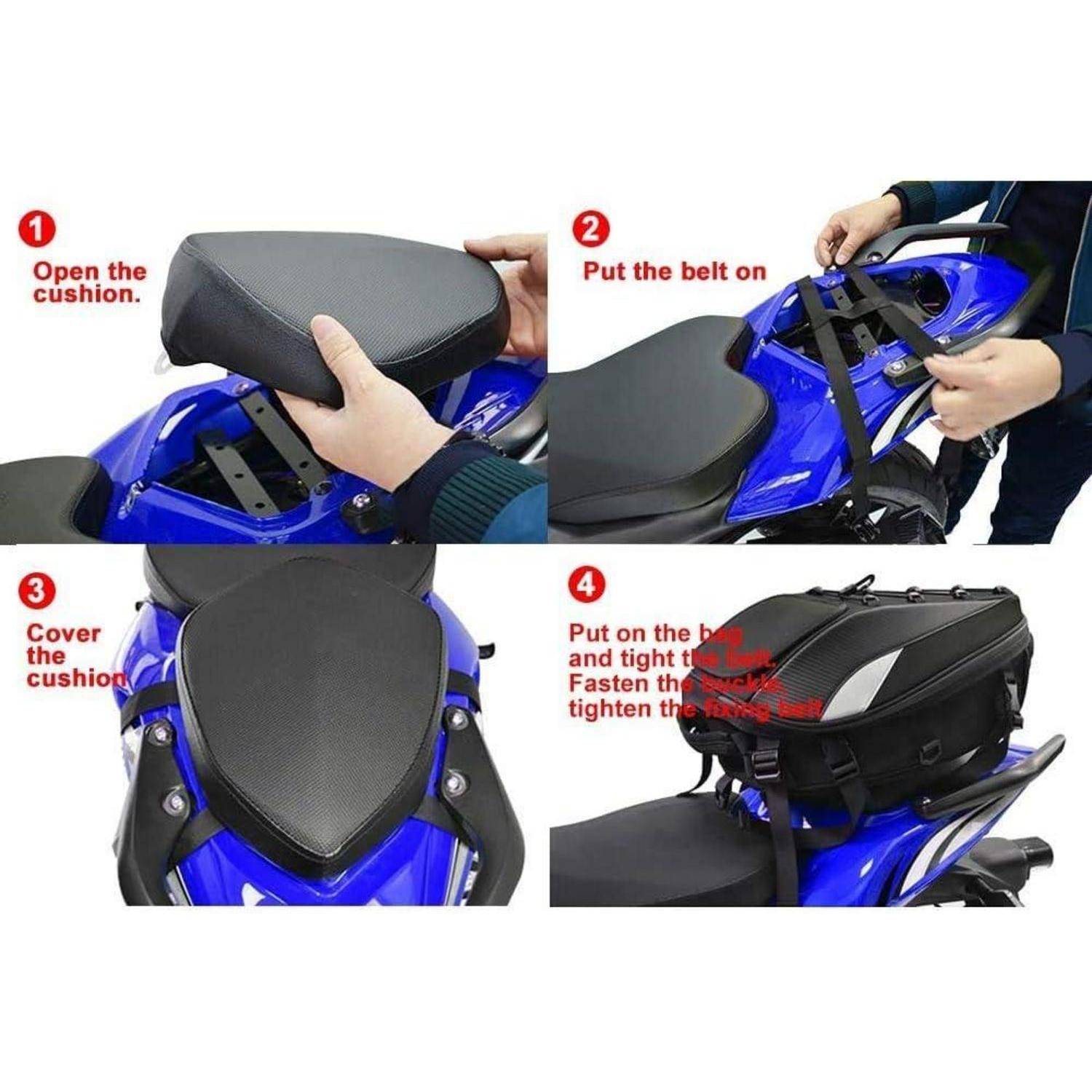 Wasserdichte Motorrad-Gepäcktaschen - Universal-Satteltaschen und Rucksack für Integralhelm, Seitentaschen Tail