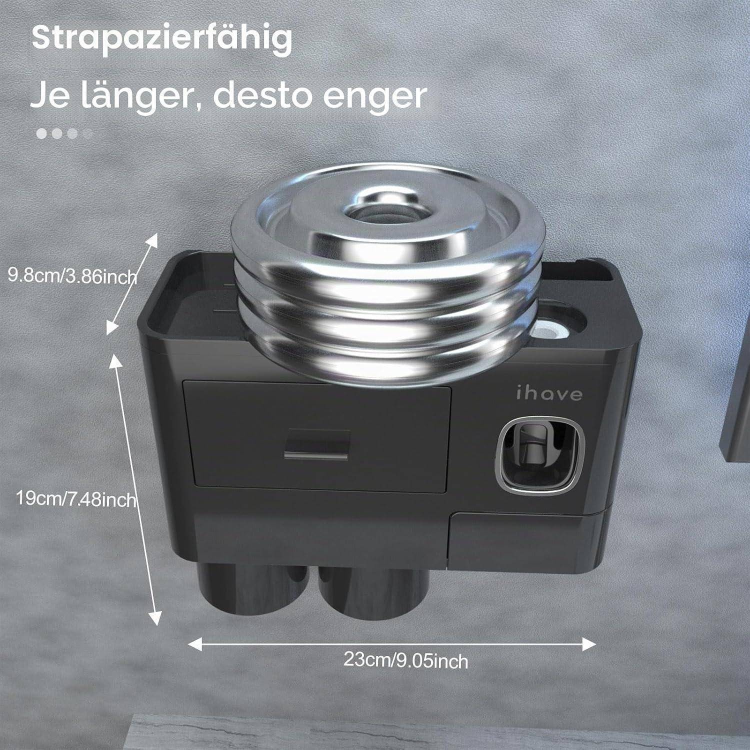 Produktbild eines schwarzen verstellbaren Behälters mit silberner Spulenbeschichtung, gekennzeichnet mit „Stretchable