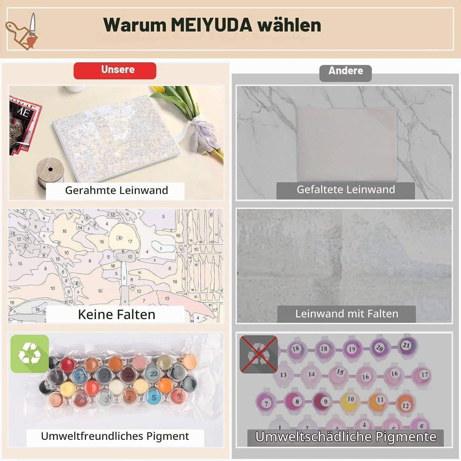 Vergleichstabelle mit dem Titel „Warum MEYUDA wählen