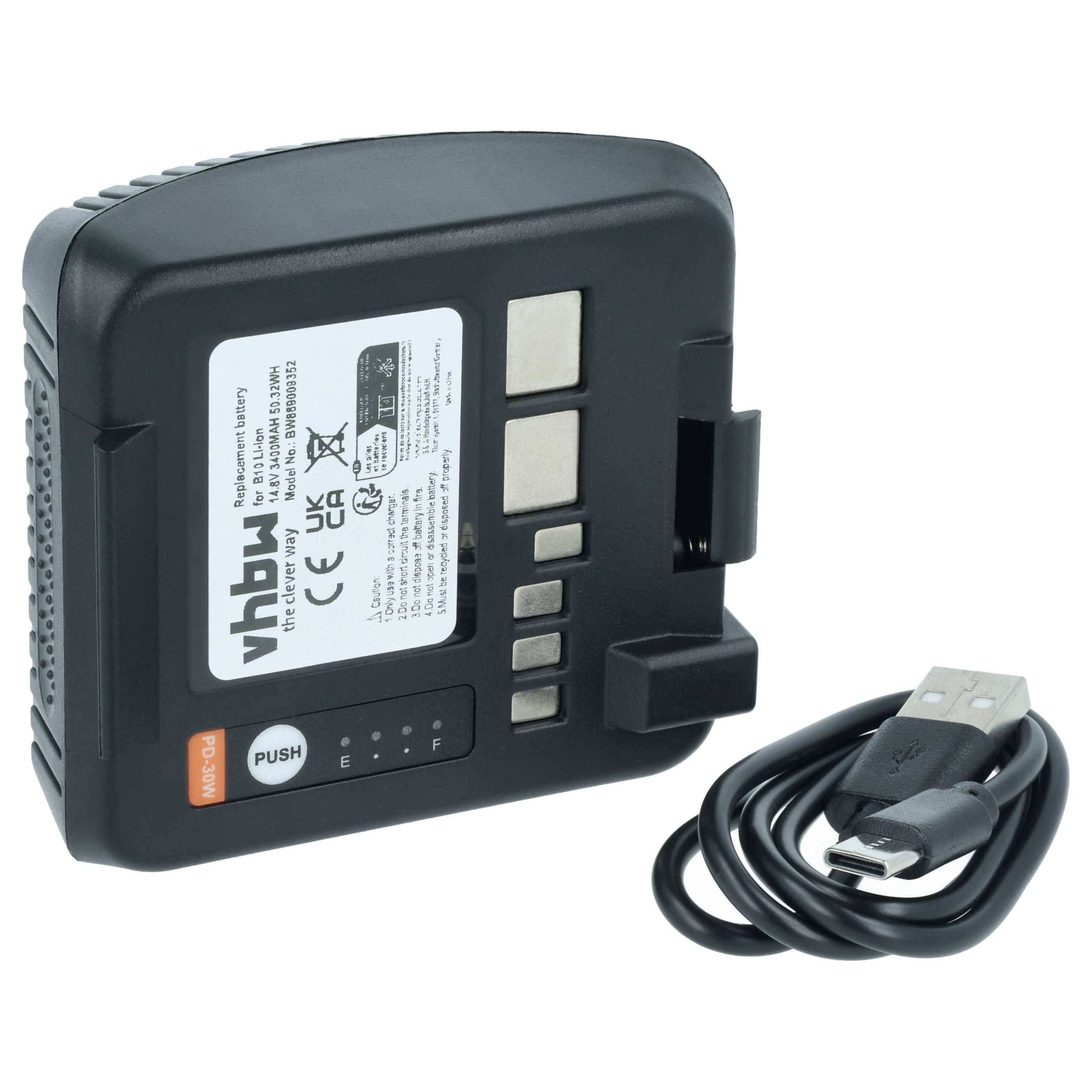vhbw Akku kompatibel mit Profoto B30, B10X, B10 Plus, B20, B10X Plus, B10 | Blitzgerät, Kamera-Blitz (3400 mAh, 14,8 V, Li-Ion)