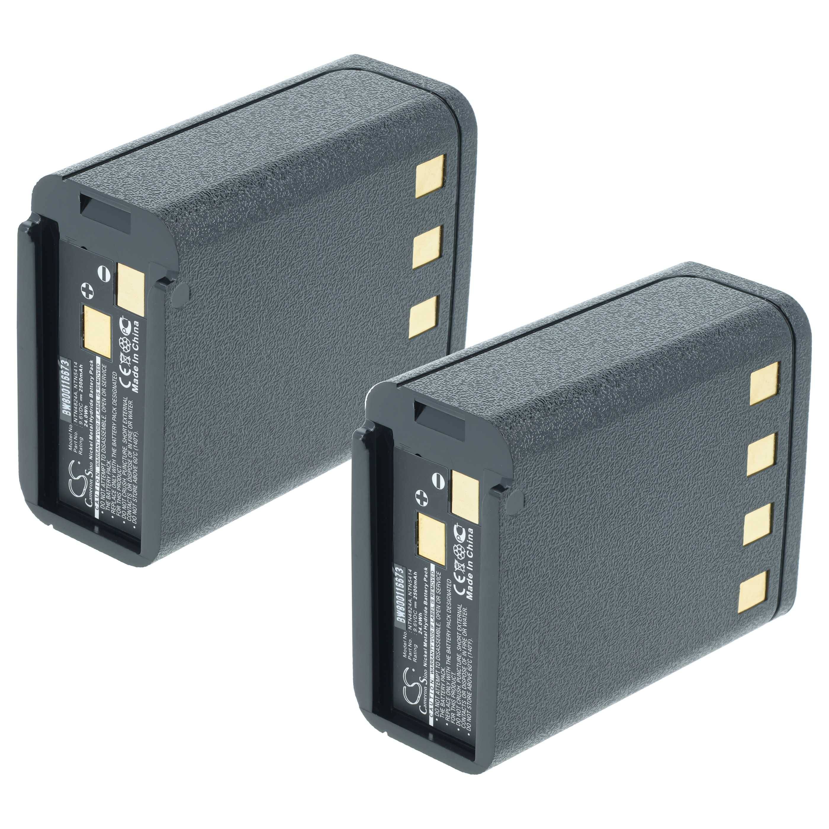 Zwei rechteckige wiederaufladbare Batteriezellen mit Goldkontaktpunkten, auf weißem Hintergrund dargestellt.
