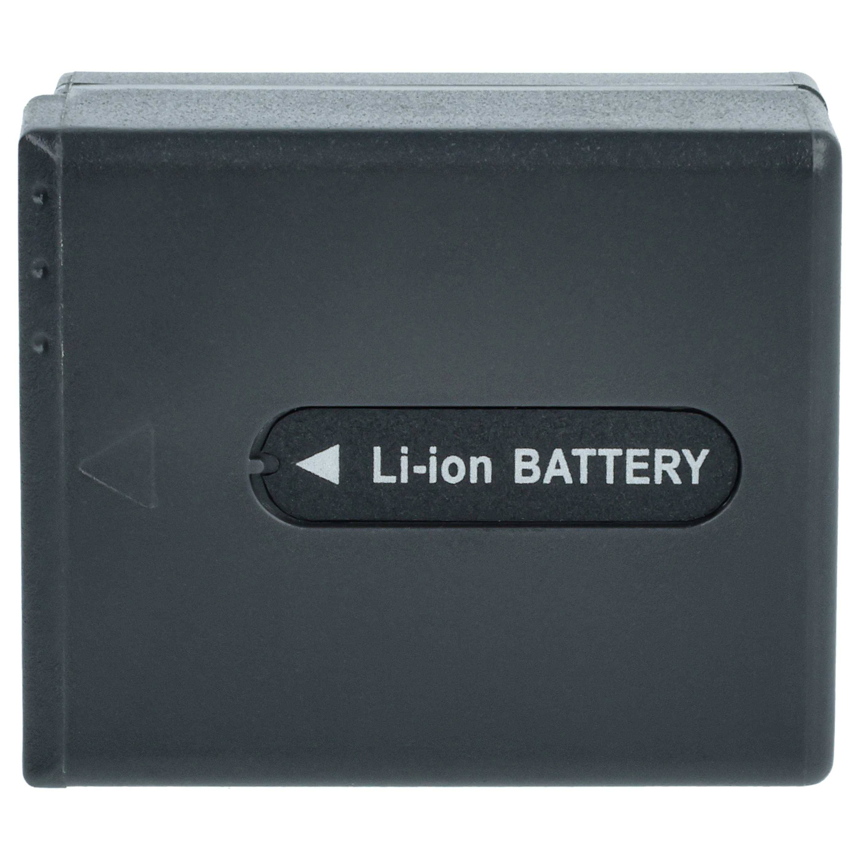 Schwarzes rechteckiges Lithium-Ionen-Batteriepaket mit beschrifteter Schiebeentlastungslasche auf weißem Hintergrund