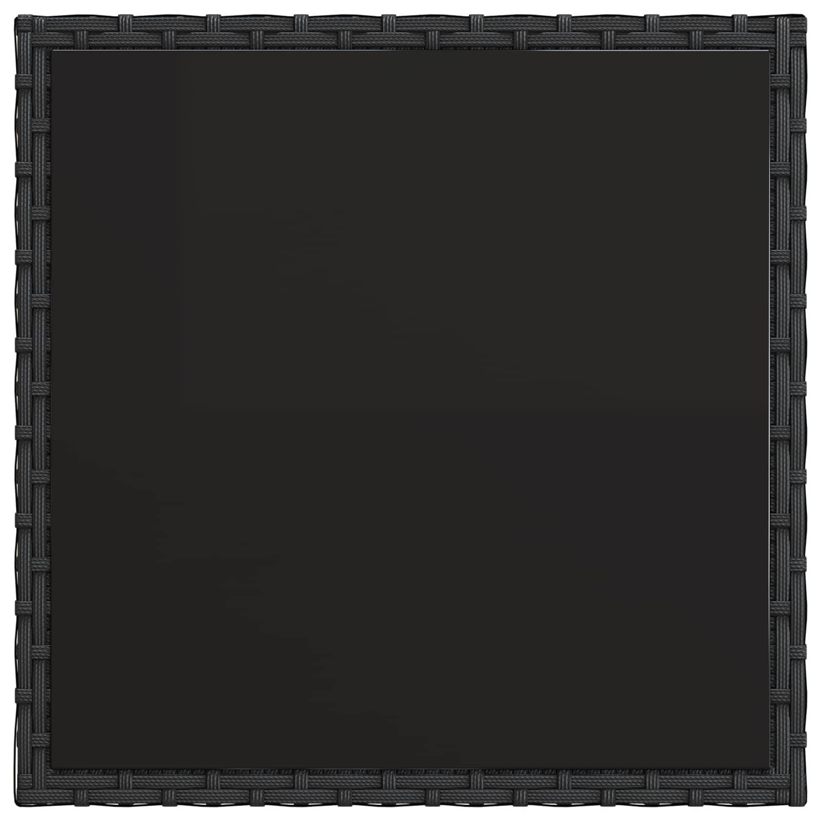 Leeres dunkles quadratisches Panel mit gewebtem schwarzem Rand, wie ein leerer Rahmen oder eine Platzdecke.