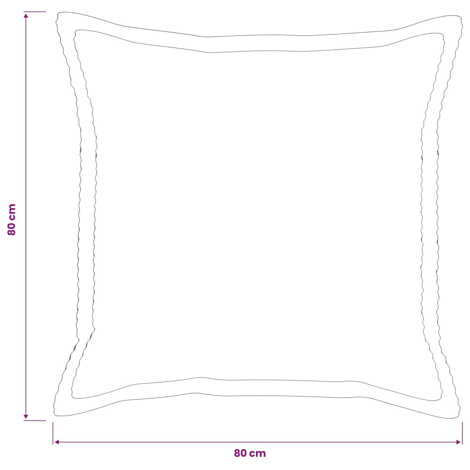 Diagramm einer quadratischen Kissenkontur mit der Bezeichnung 80 cm hoch und 80 cm breit.