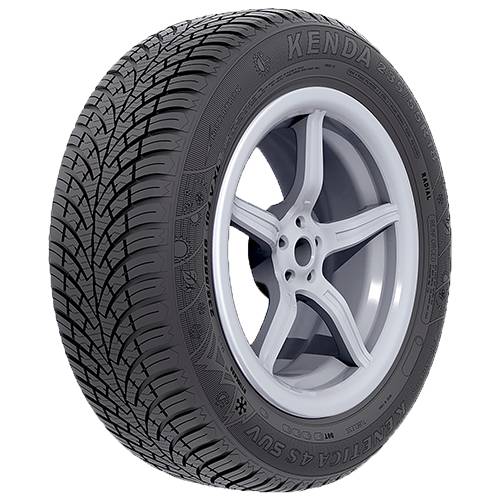 Schwarzer Autoreifen auf einem silbernen Leichtmetallrad mit fünf Speichen, isoliert auf schwarzem Hintergrund dargestellt.