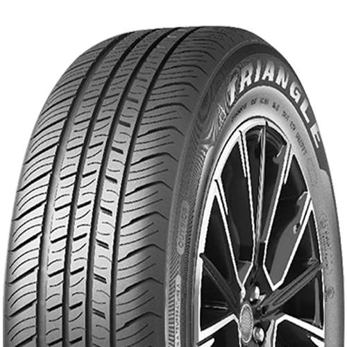 Nahaufnahme eines schwarzen Ganzjahres-Bridgestone-Turanza-Reifens auf einer Felge, dargestellt vor einem einfachen dunklen Hintergrund.