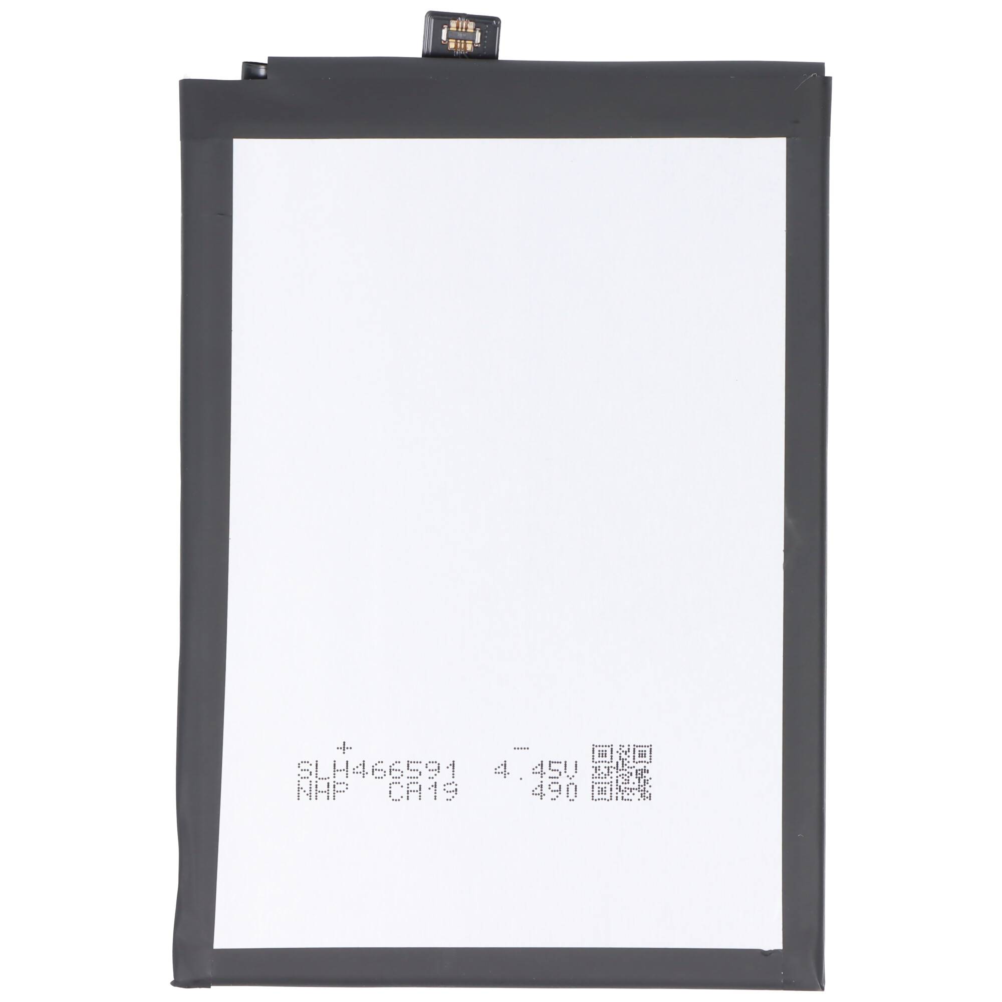 Weißes Smartphone-Akku-Pack mit schwarzem Rand und kleinem Stecker oben, mit der Aufschrift „SLH465591