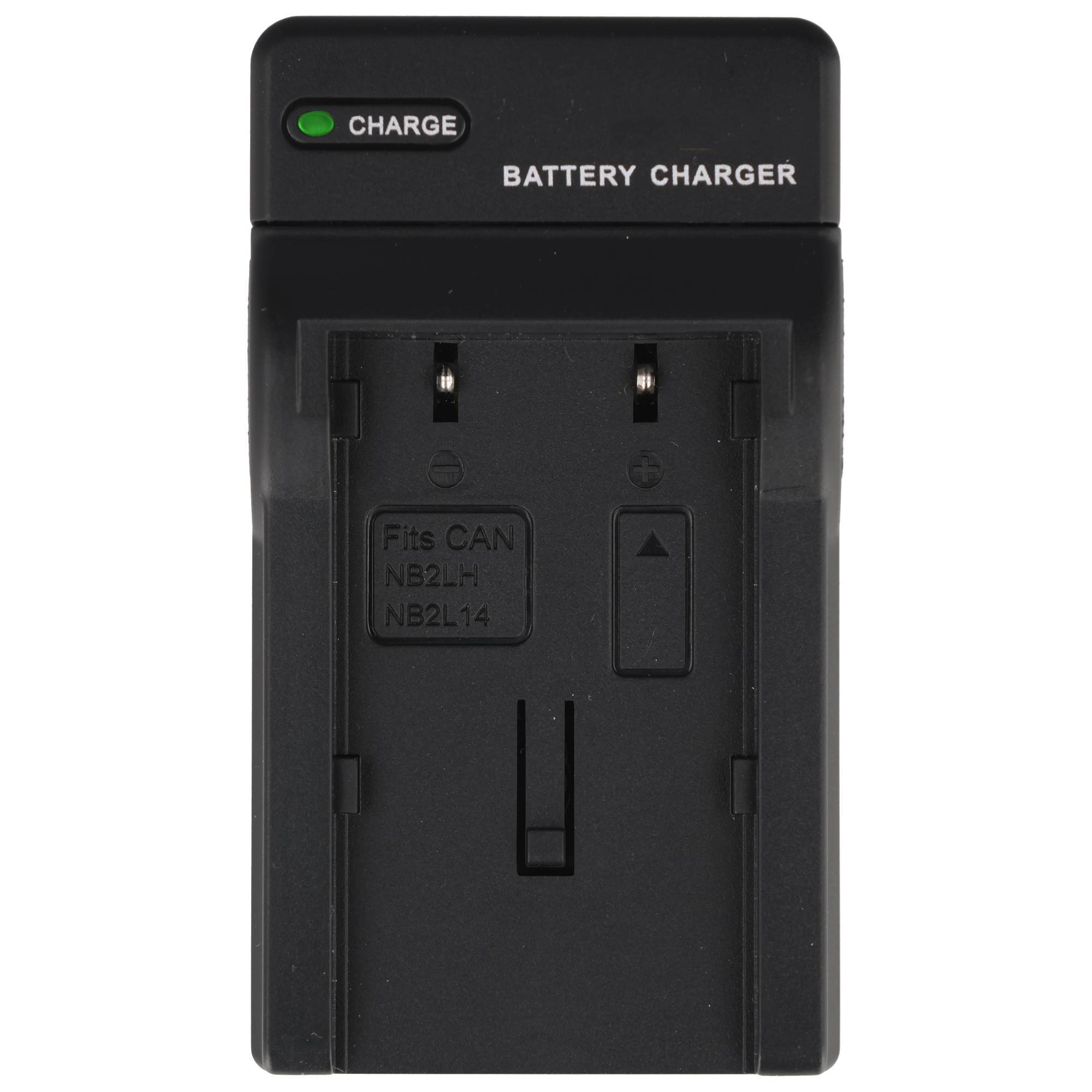 Schwarzes Batterieladegerät mit grünem 