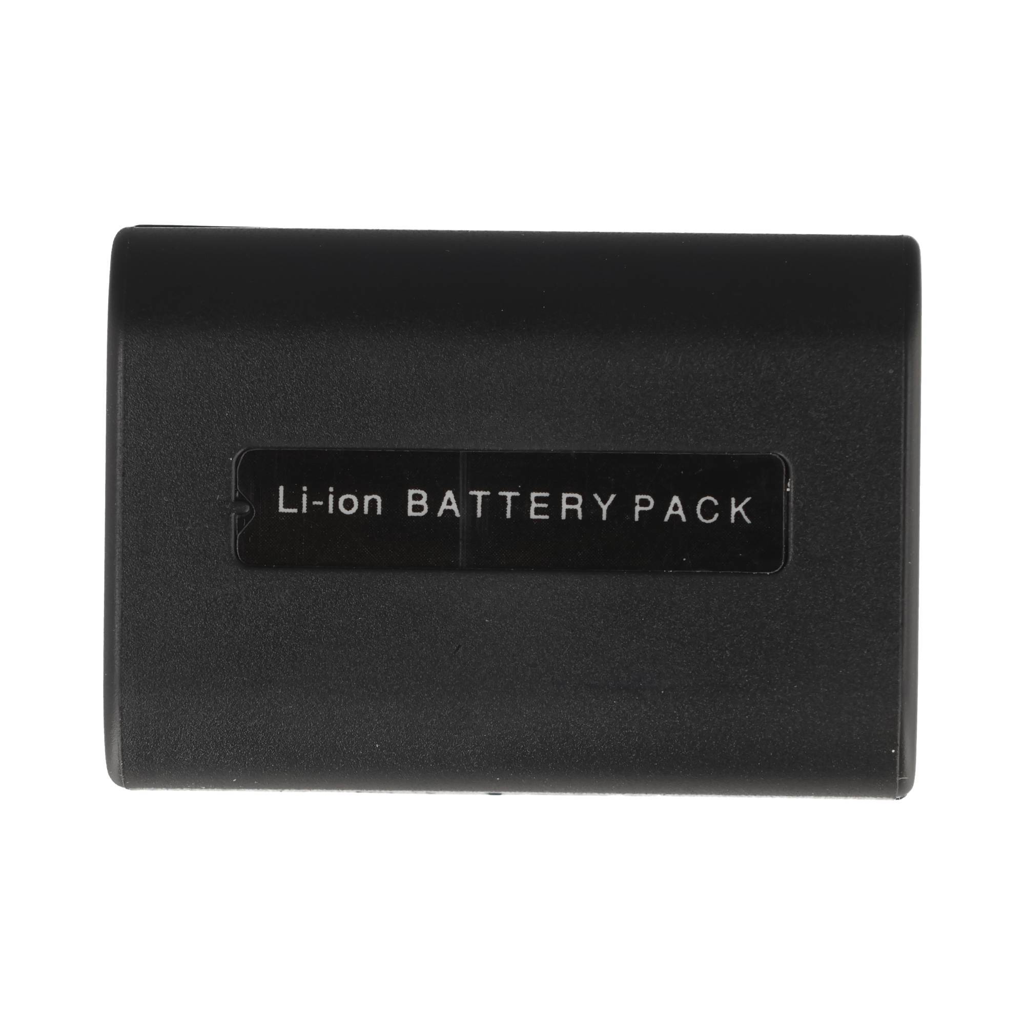 Schwarzes rechteckiges Lithium-Ionen-Akkupack mit der Aufschrift „Li-ion BATTERY PACK