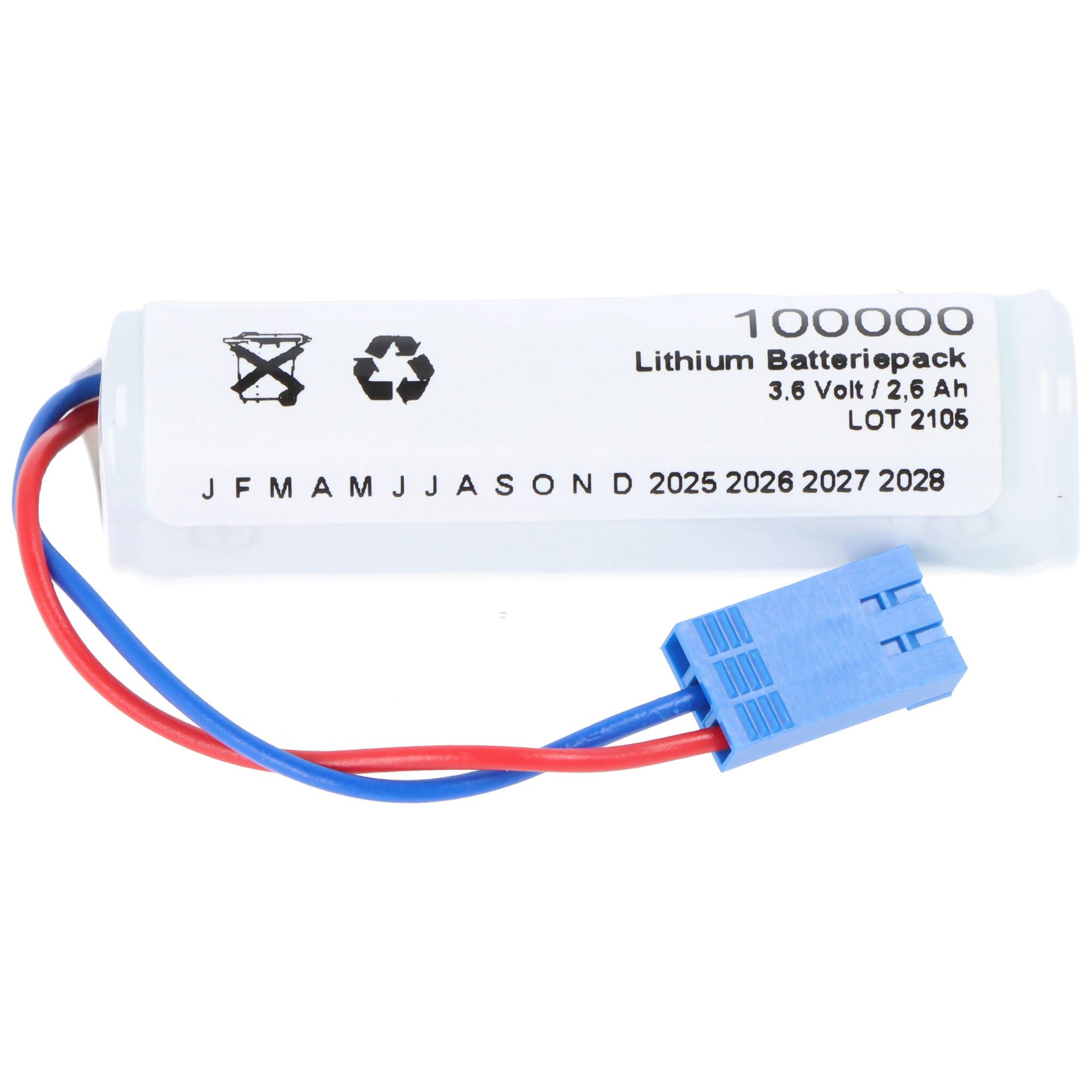 Lithium-Batteriepack mit der Bezeichnung „100000