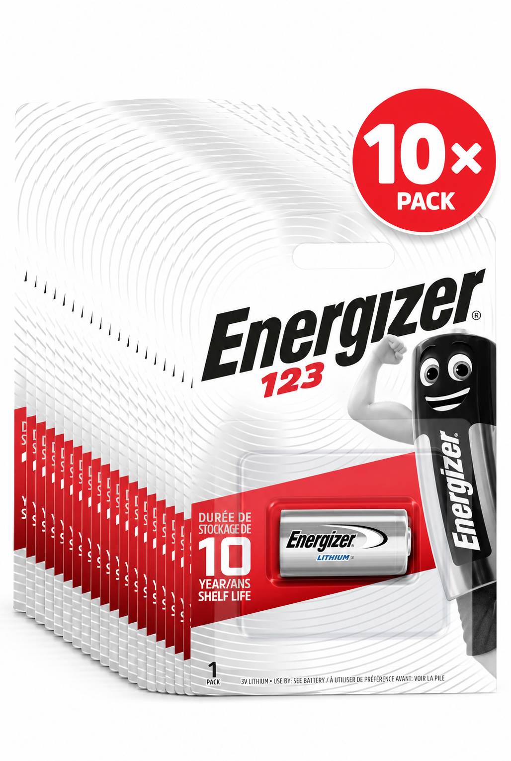 Energizer 123 10er-Packung Batterien mit 