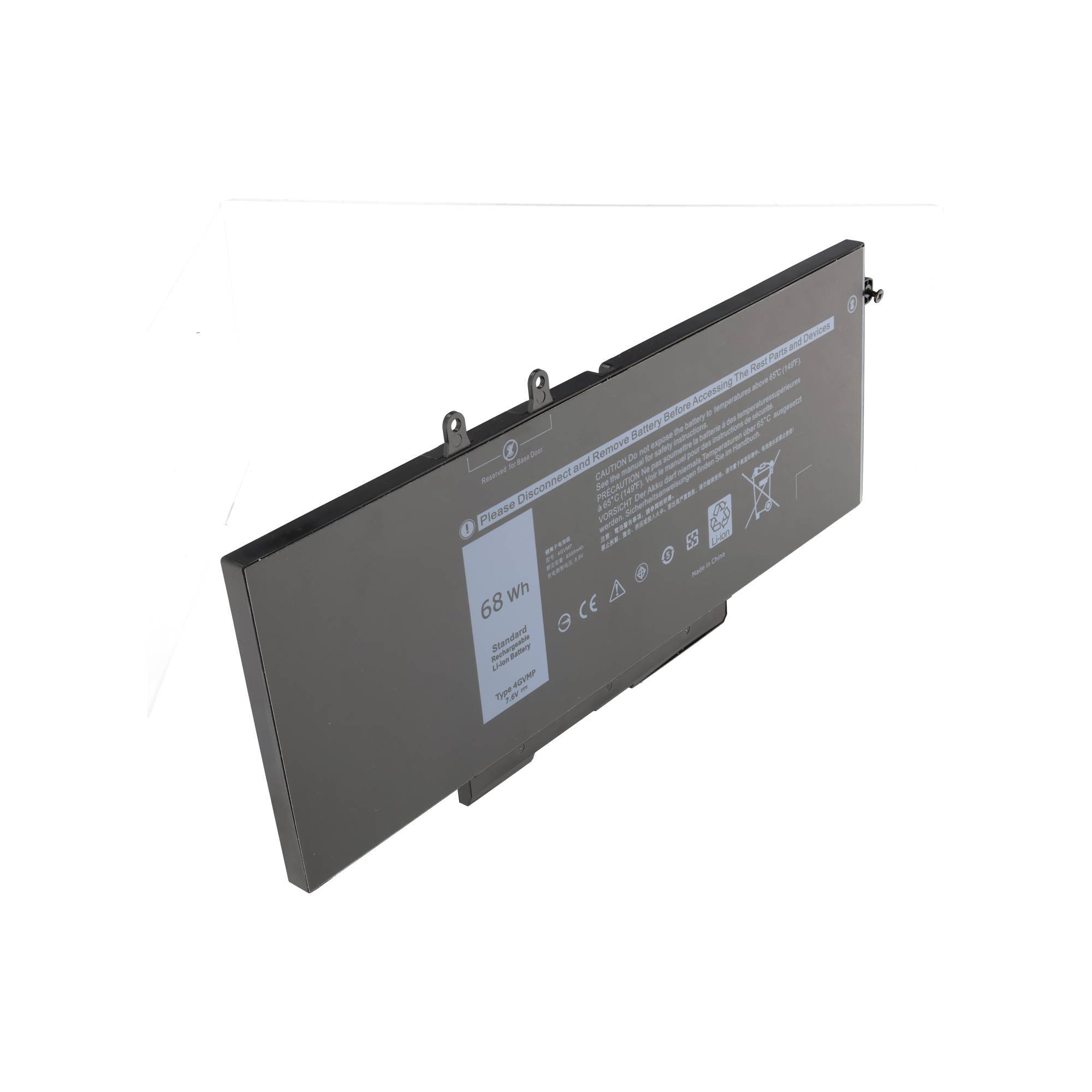 Schwarzes Laptop-Akku-Pack mit der Bezeichnung „65 Wh