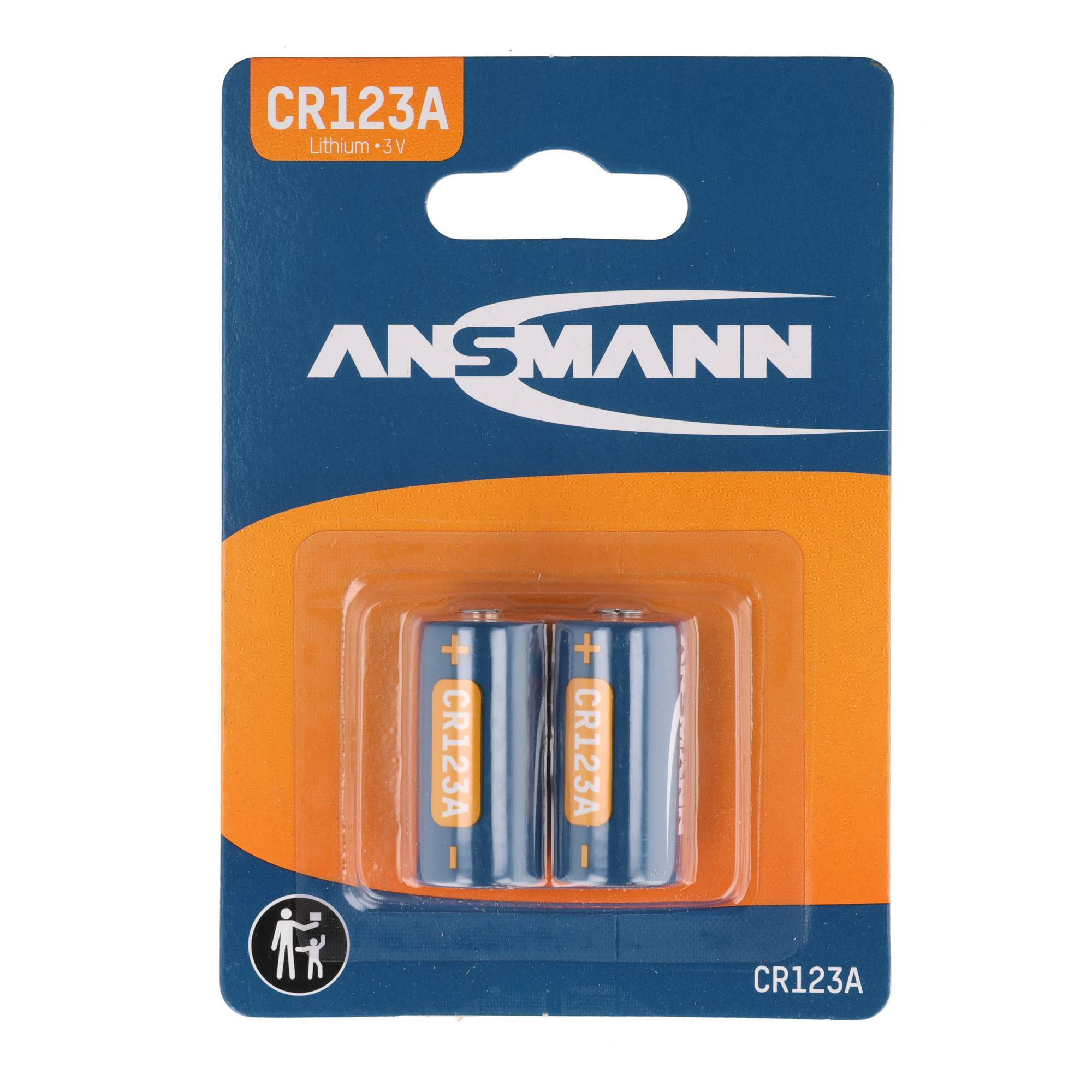 Ansmann Lithium Batterie CR123A, CR17335, 3 Volt, 2 Stück